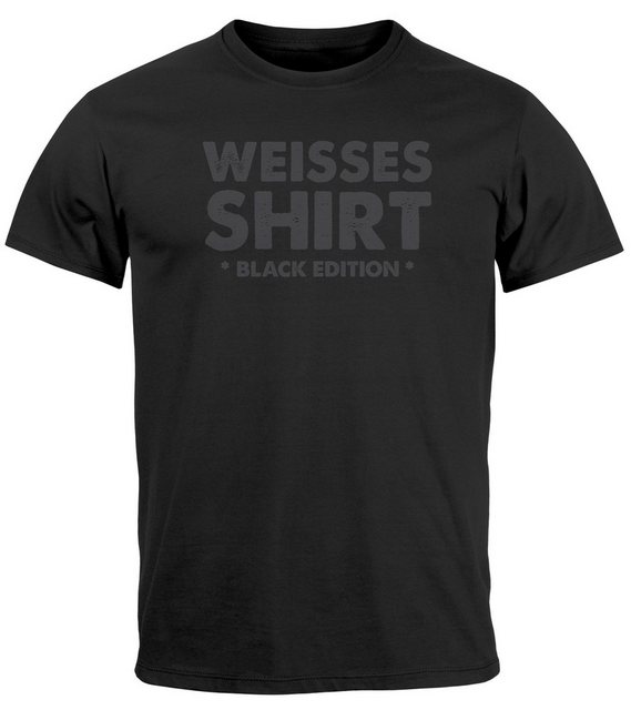 MoonWorks Print-Shirt Herren T-Shirt Weisses Shirt Black Edition Witz Gag F günstig online kaufen