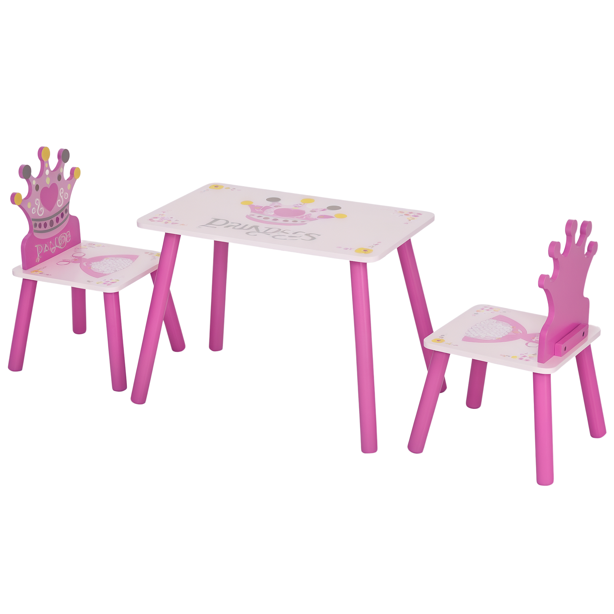 HOMCOM 3-tlg. Kindersitzgruppe mit 1 Kindertisch und 2 Stühlen für Kinder, günstig online kaufen