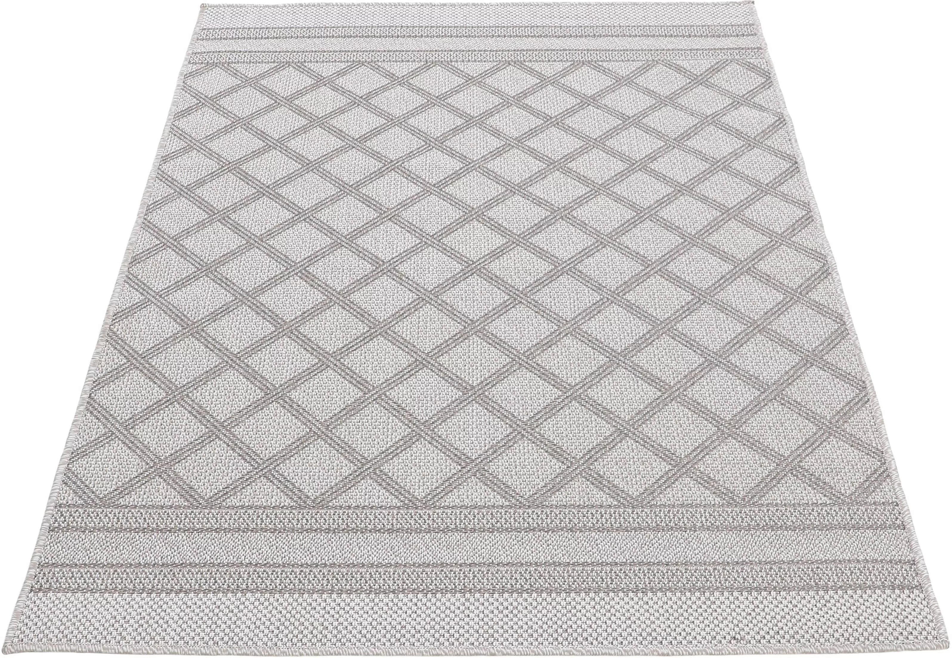 carpetfine Teppich »Boho 104«, rechteckig, 4 mm Höhe, robustes Flachgewebe, günstig online kaufen