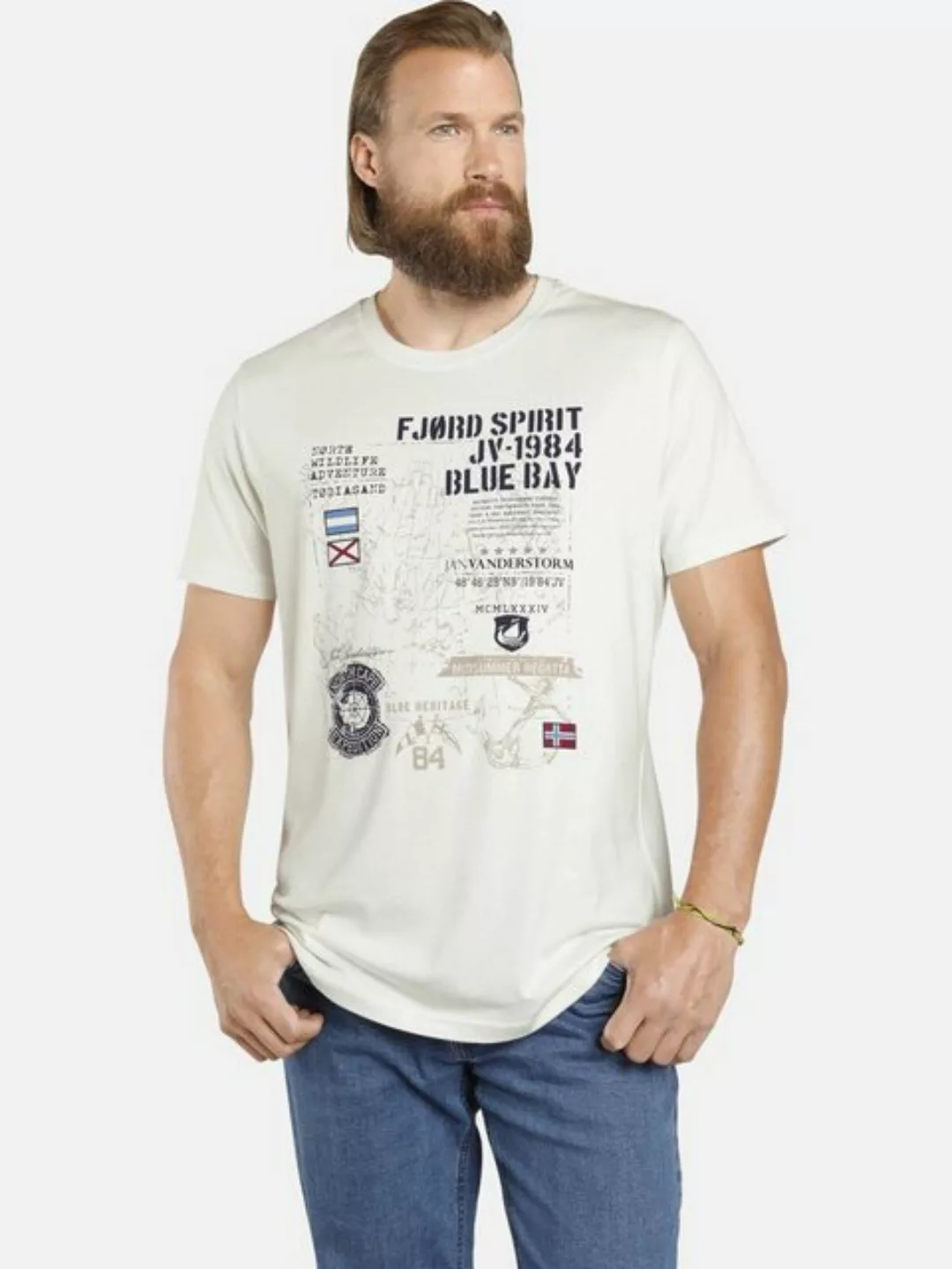 Jan Vanderstorm T-Shirt VALTERI weiches Baumwollshirt günstig online kaufen