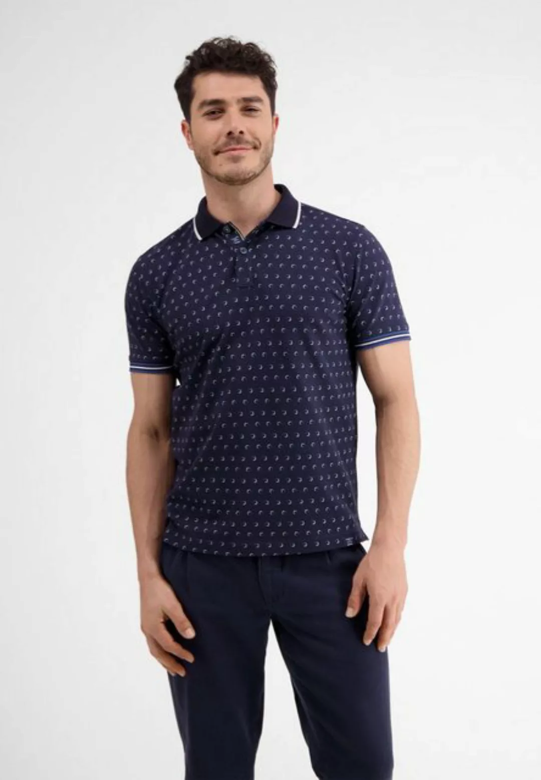 LERROS Poloshirt "LERROS Poloshirt, Piqué mit AOP" günstig online kaufen