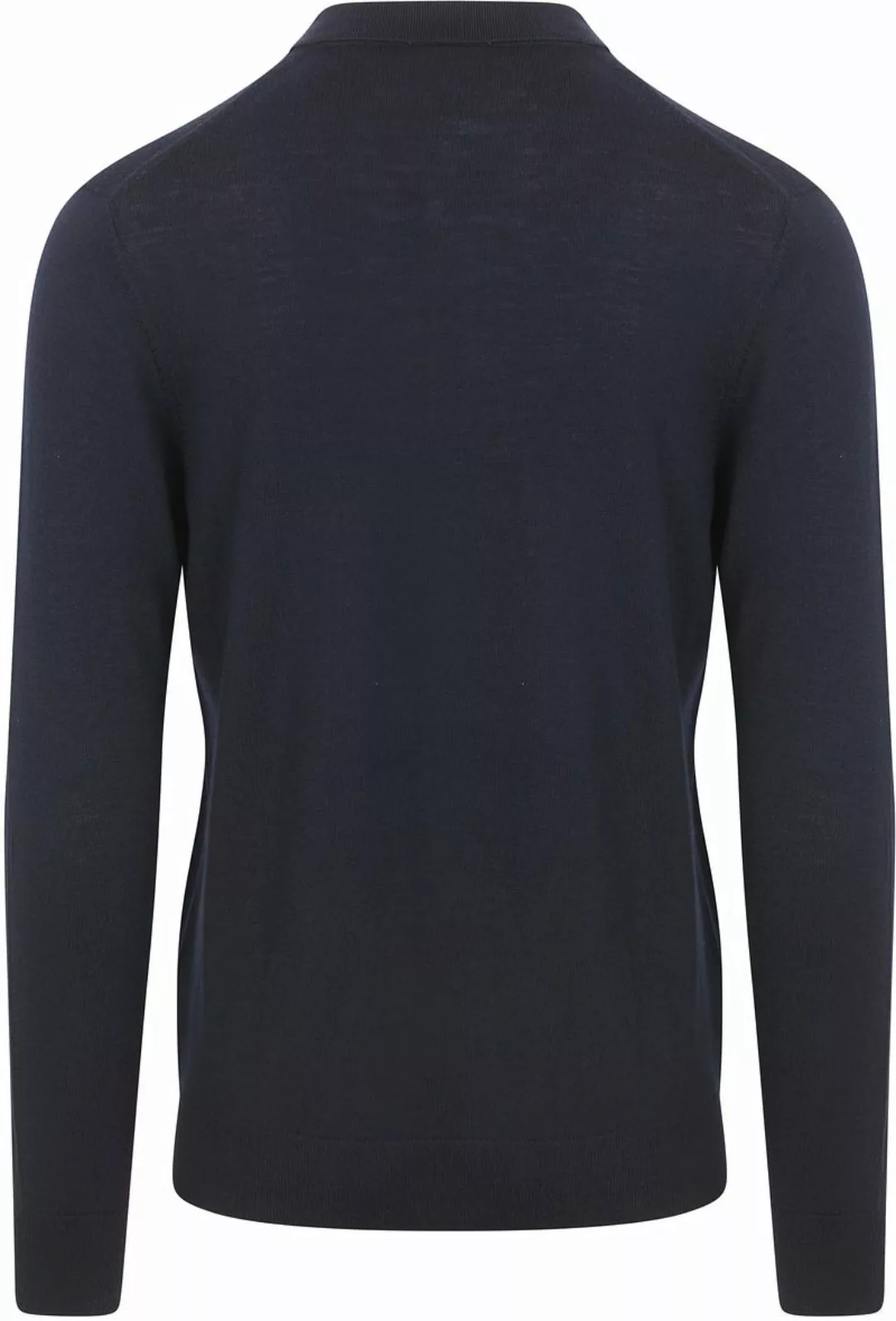 Profuomo Longsleeve Poloshirt Merinowolle Navy - Größe XL günstig online kaufen