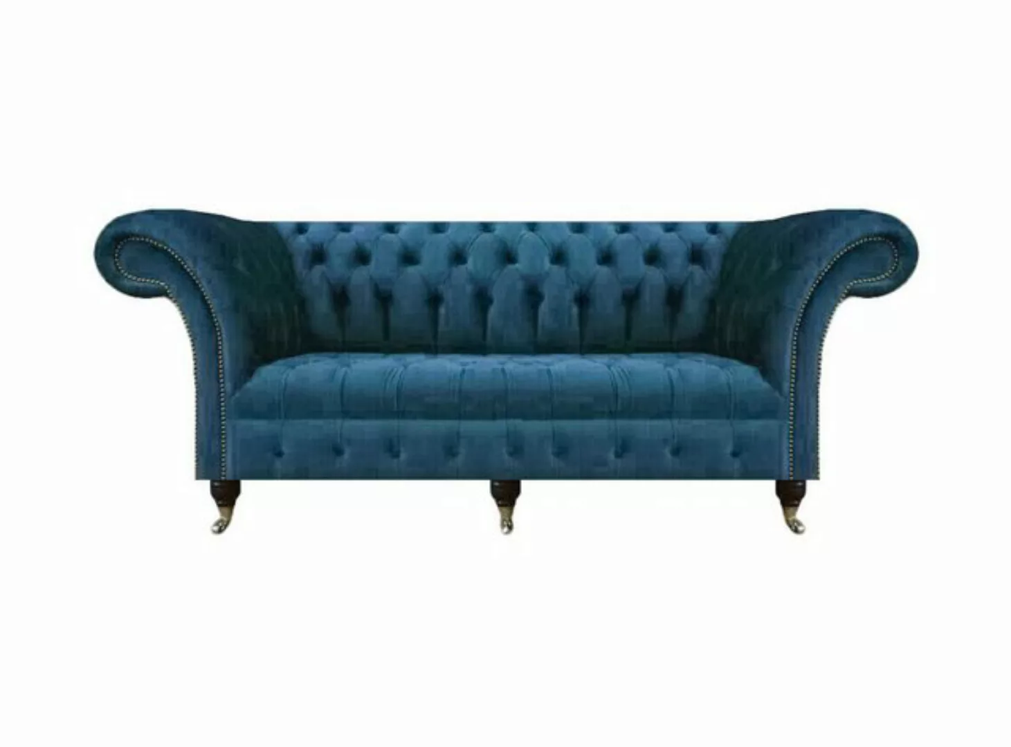 Xlmoebel Sofa Neues modernes Designer-Dreisitzer-Sofa in blauem Textil im, günstig online kaufen