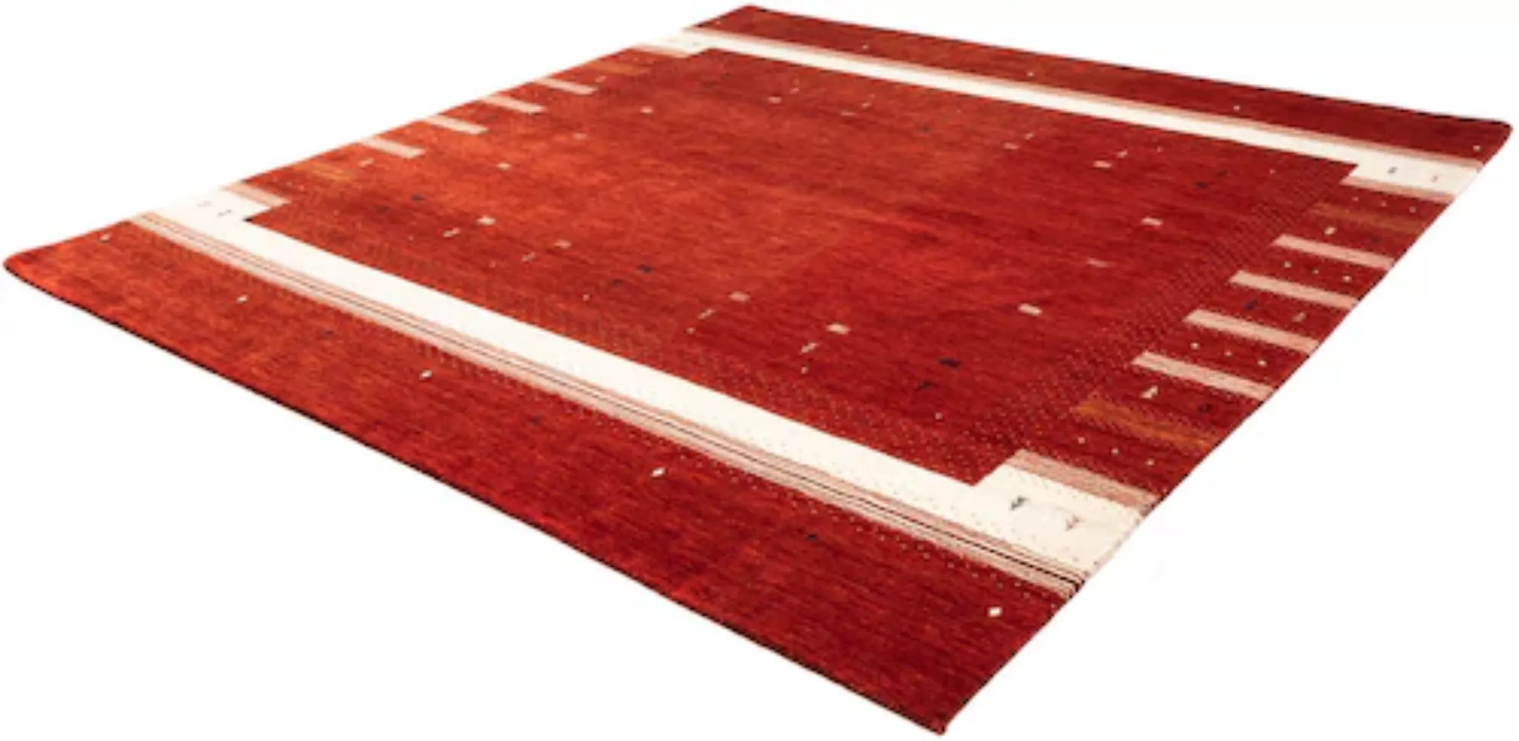 morgenland Wollteppich »Loribaft Minimal Rosso 256 x 249 cm«, quadratisch, günstig online kaufen