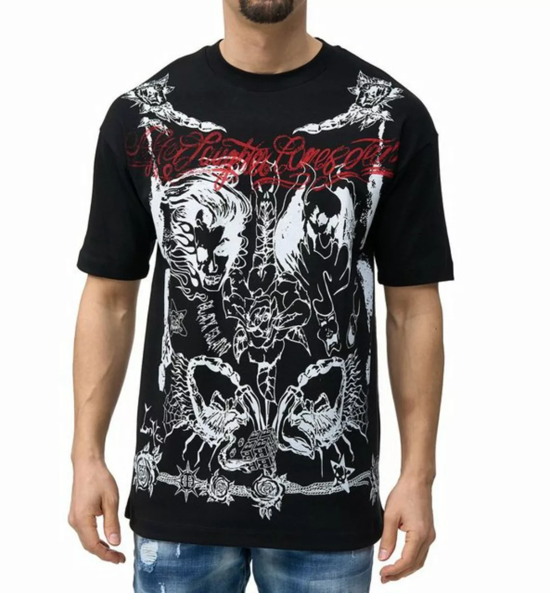 Black Island T-Shirt Herren OVERSIZE T-Shirt mit Print Schwarz L günstig online kaufen