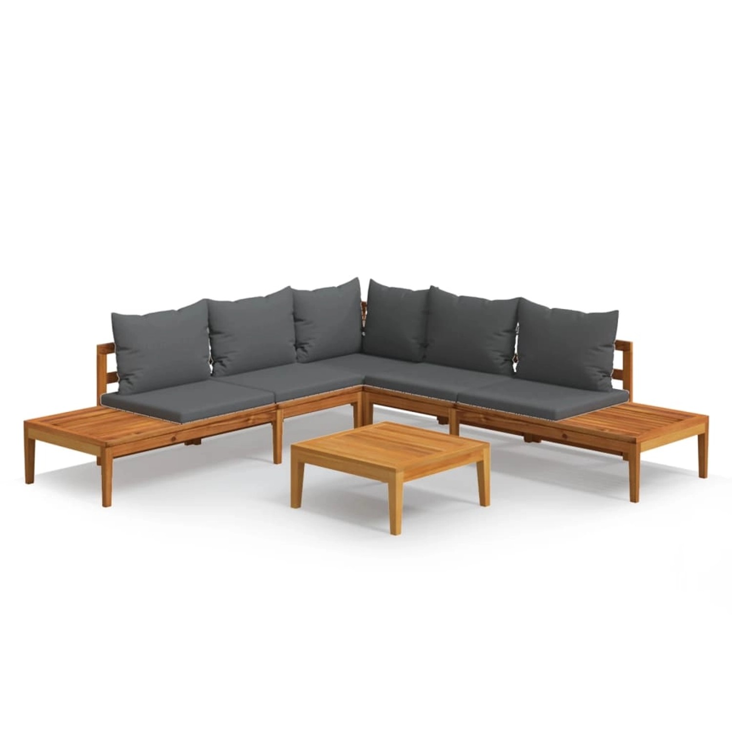 Vidaxl 4-tlg. Garten-lounge-set Mit Dunkelgrauen Kissen Akazienholz günstig online kaufen