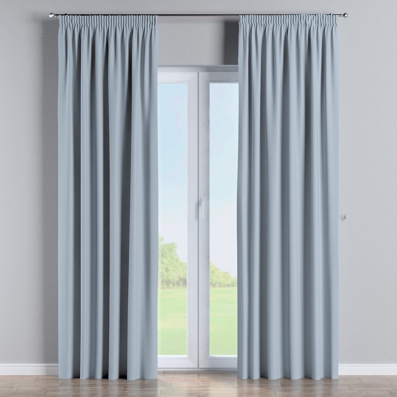 Vorhang mit Kräuselband, blau-grau, Blackout 300 cm (269-49) günstig online kaufen