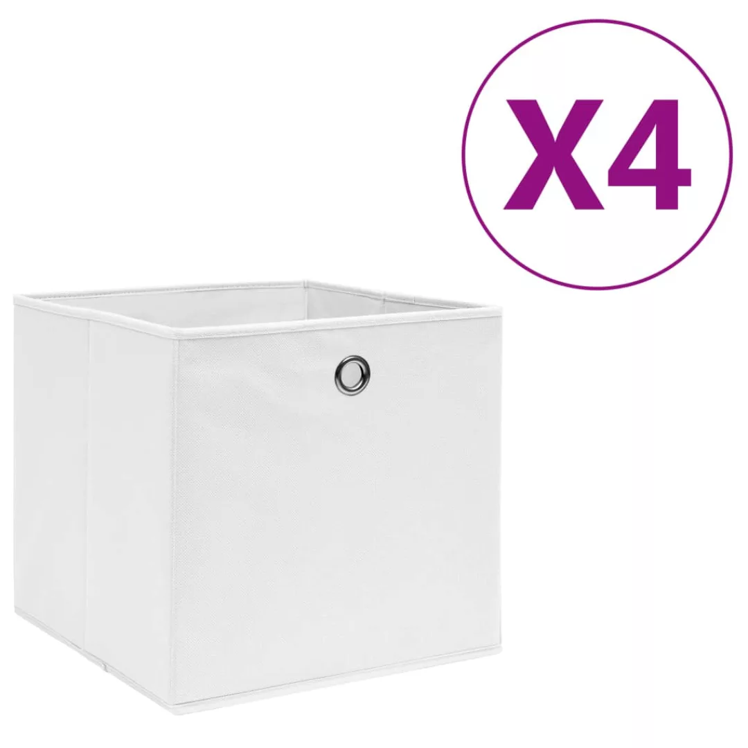Aufbewahrungsboxen 4 Stk. Vliesstoff 28x28x28 Cm Weiß günstig online kaufen