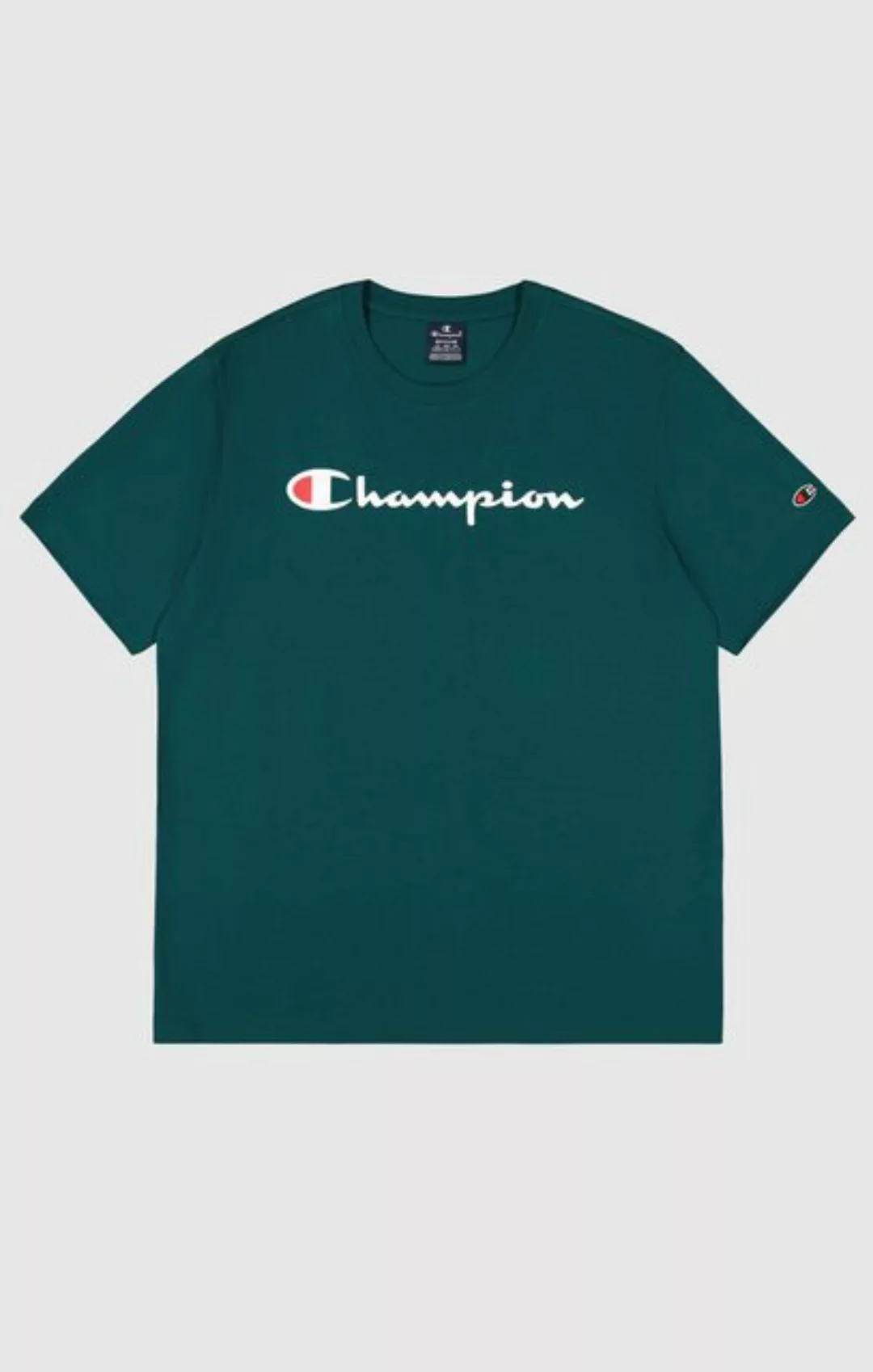 Champion Kurzarmshirt Herren Baumwoll-T-Shirt mit großem Logo - Laubgrün günstig online kaufen