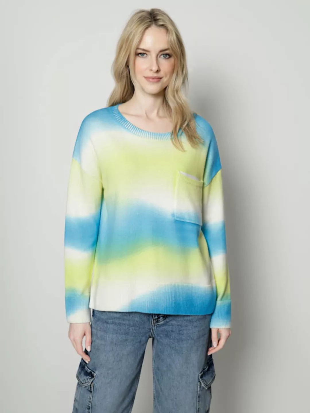 Pullover mit Batikdruck OUI Multicolor günstig online kaufen