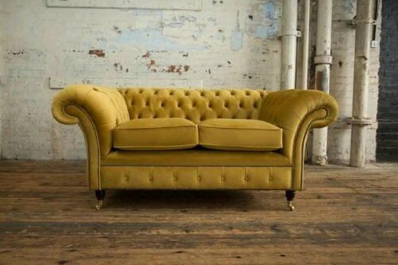 JVmoebel Chesterfield-Sofa, Cheserfield Samt Sofa 2 Sitzer Designer Couchen günstig online kaufen