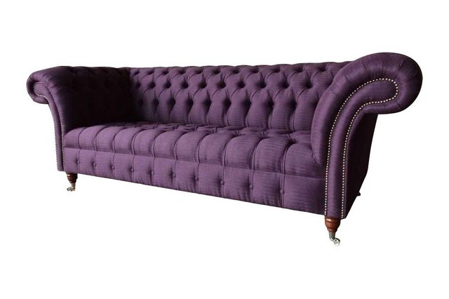 JVmoebel Sofa Chesterfield 3 Sitzer Sofa Stoffsofa Couch Polster Sitz 3er S günstig online kaufen