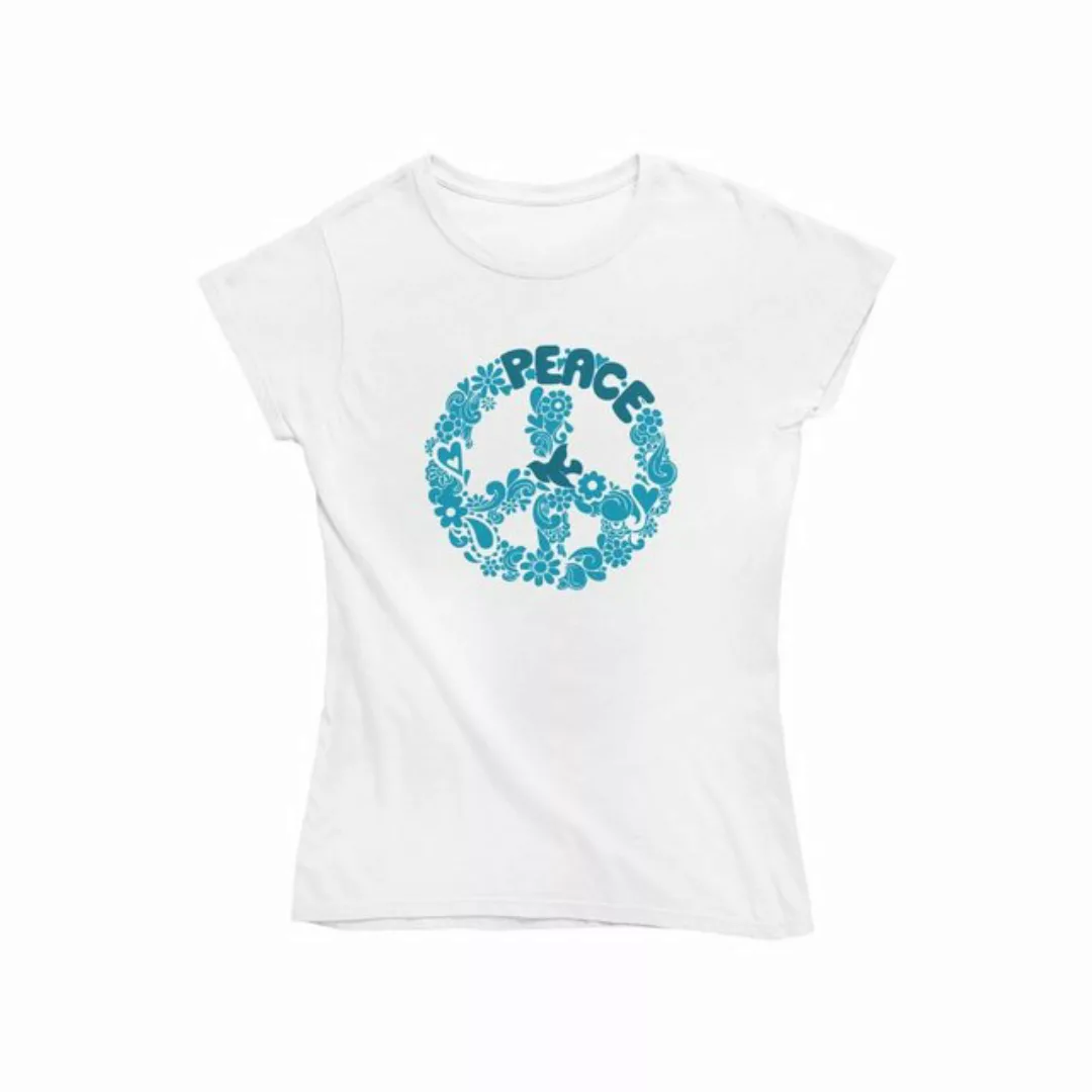 Novux T-Shirt Peace sign Art Damen Tshirt Farbe Weiß günstig online kaufen