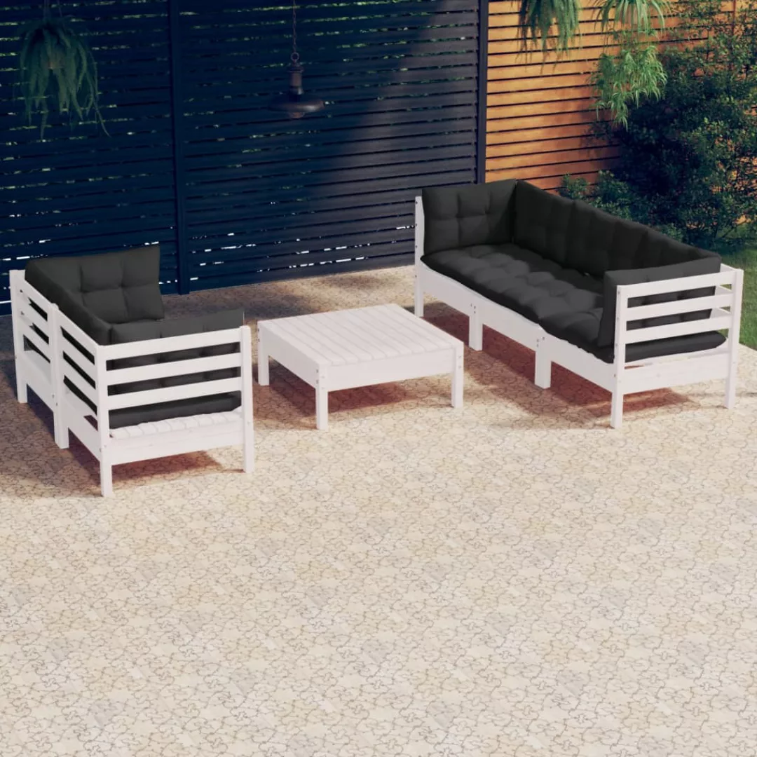 6-tlg. Garten-lounge-set Mit Anthrazit Kissen Kiefernholz günstig online kaufen