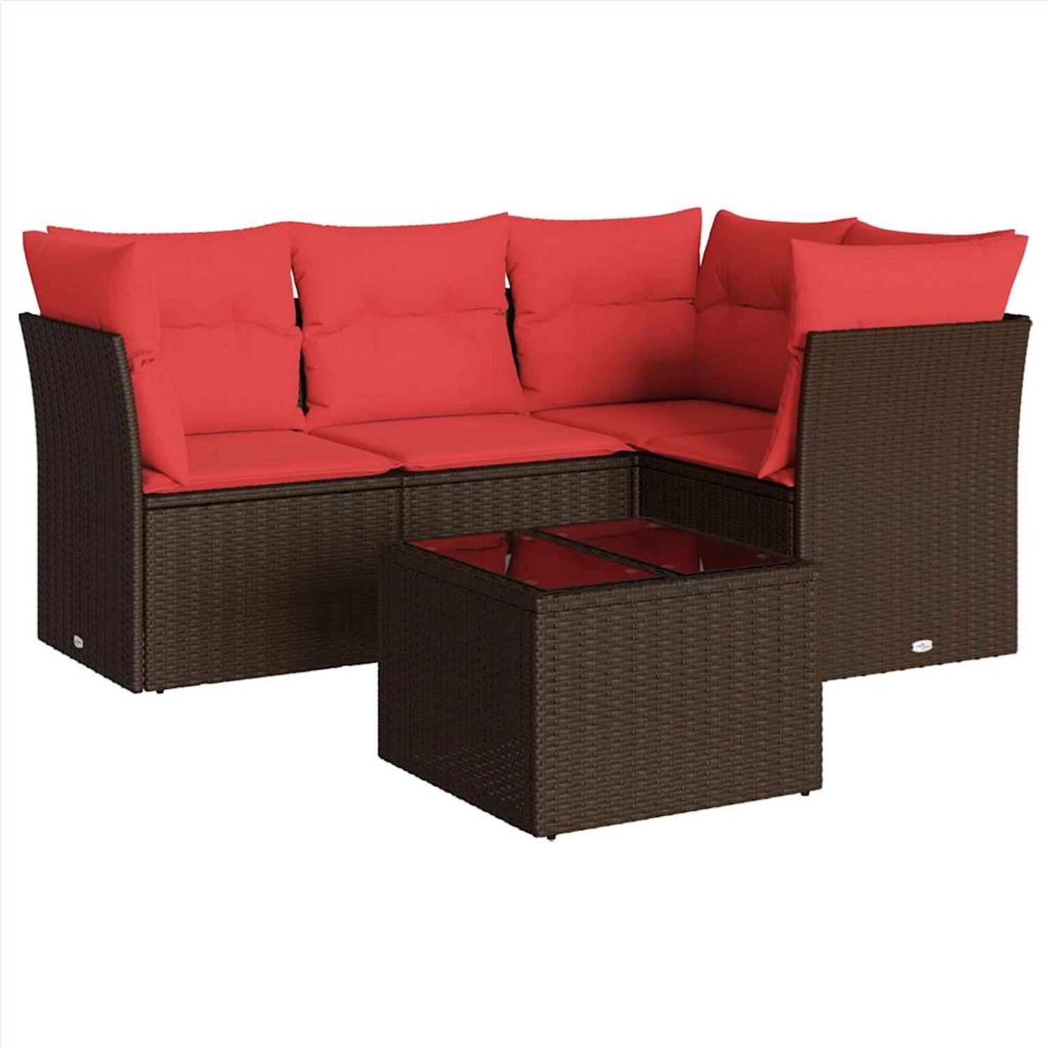 vidaXL 5-Tlg Garten-Sofagarnitur mit Kissen Braun Poly Rattan 3217594 günstig online kaufen