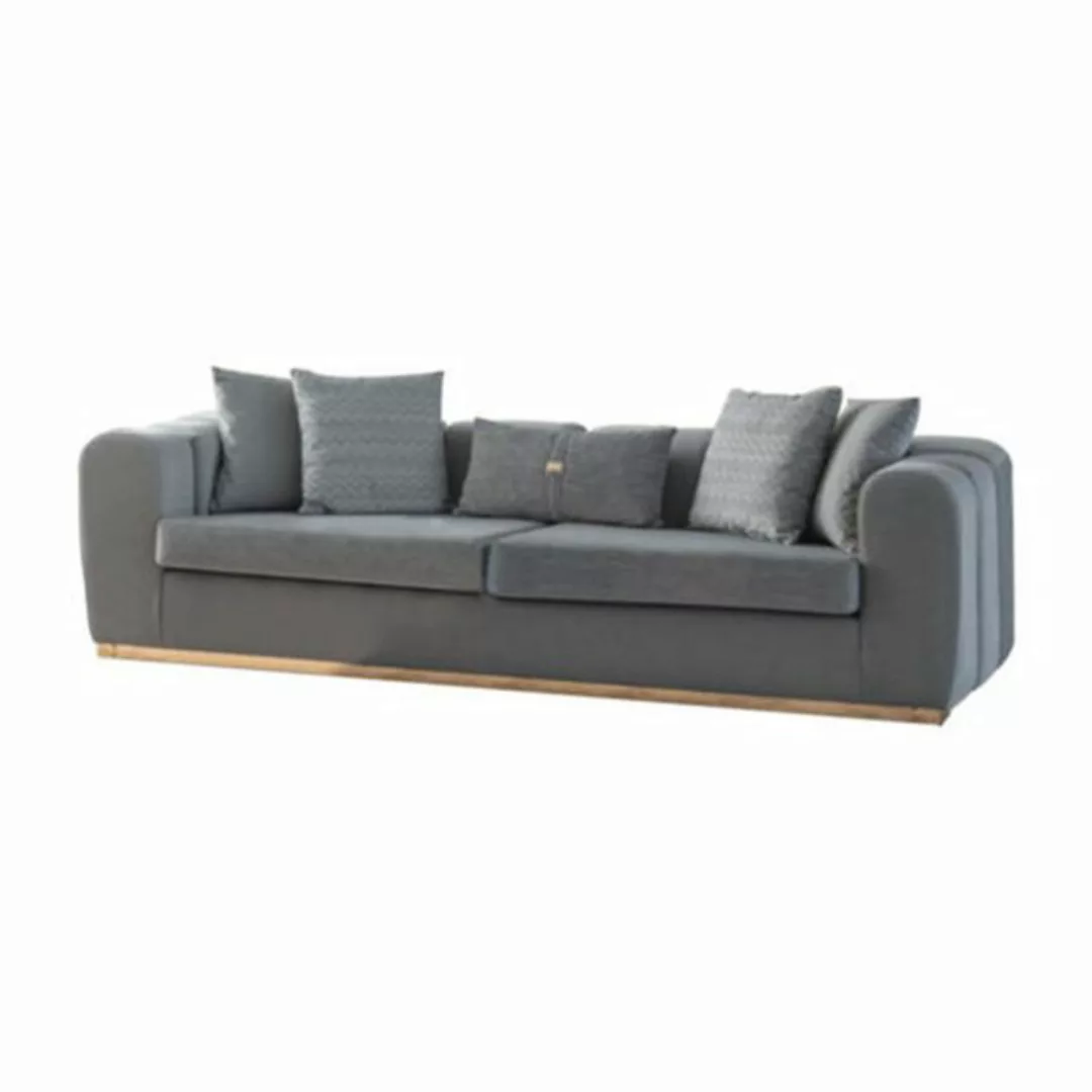 JVmoebel Sofa Designer Grauer Viersitzer Luxuriöser Großer 4-Sitzer Edle Po günstig online kaufen