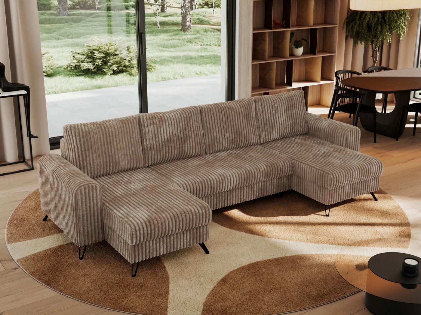 MKS MÖBEL Ecksofa AXEL U, Set, Metallfüße, Topper T25, T30-Schaum, Wohnland günstig online kaufen