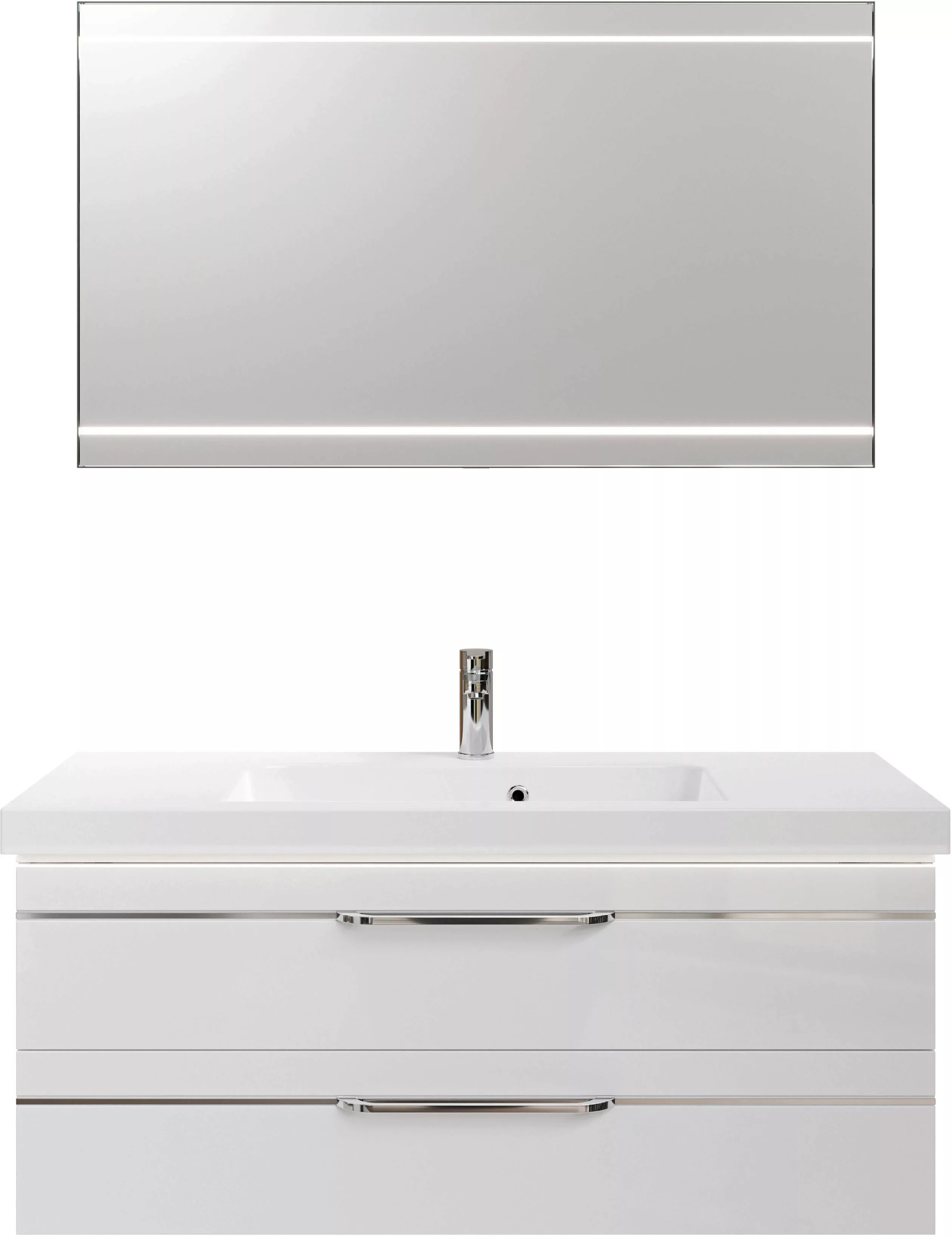 Saphir Badmöbel-Set "Balto 2-teilig Mineralmarmor-Waschtisch mit LED-Spiege günstig online kaufen