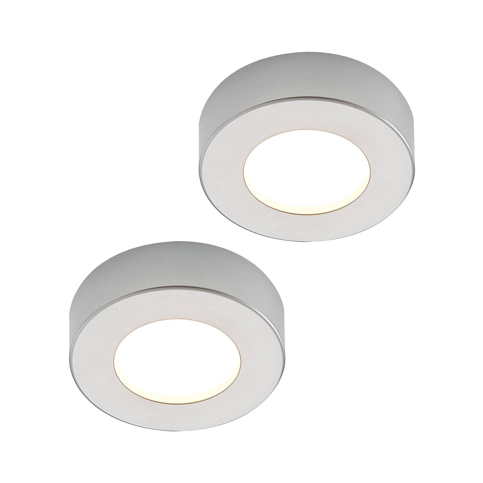 Prios Edwina LED-Deckenlampe, silber, 12,2cm, 2er günstig online kaufen