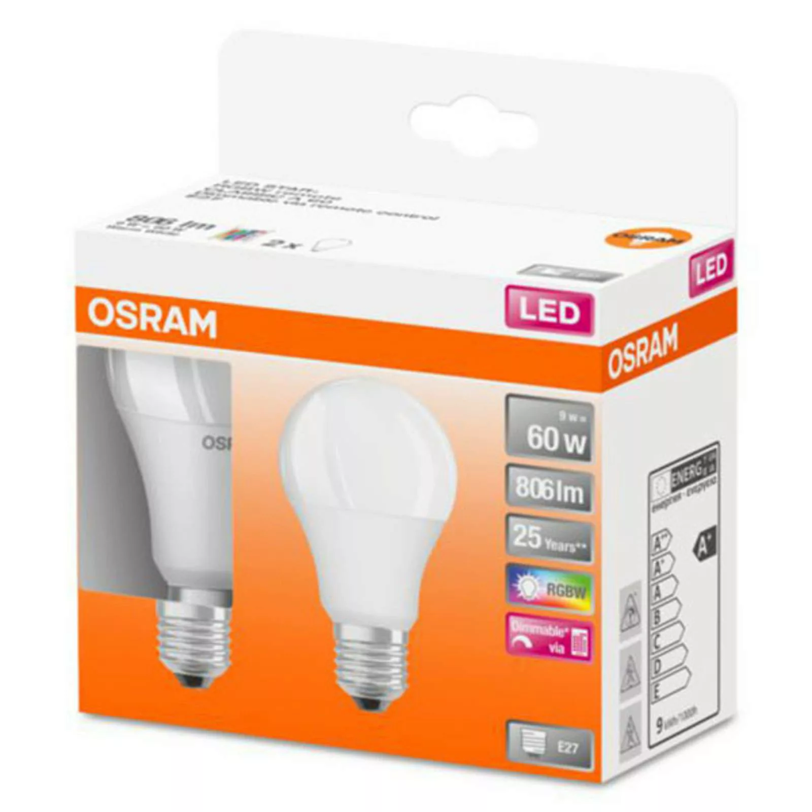 Osram LED-Leuchtmittel E27 Glühlampenform 9,7 W 2er Set 10,8 x 6 cm (H x Ø) günstig online kaufen