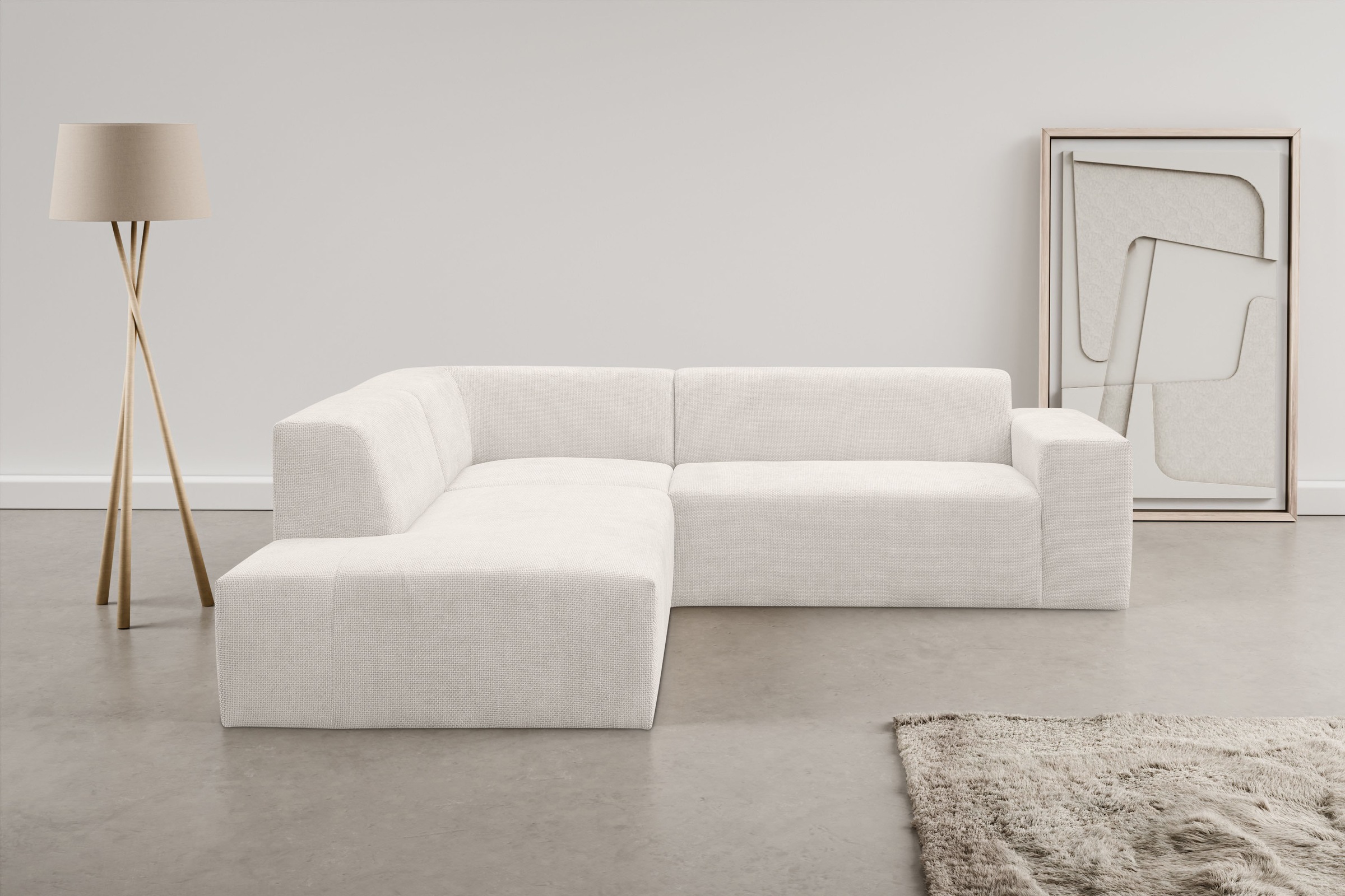 WERK2 Ecksofa "Zeus-M, tolles Sofa mit schönen Details, L-Form", Curvy Tren günstig online kaufen
