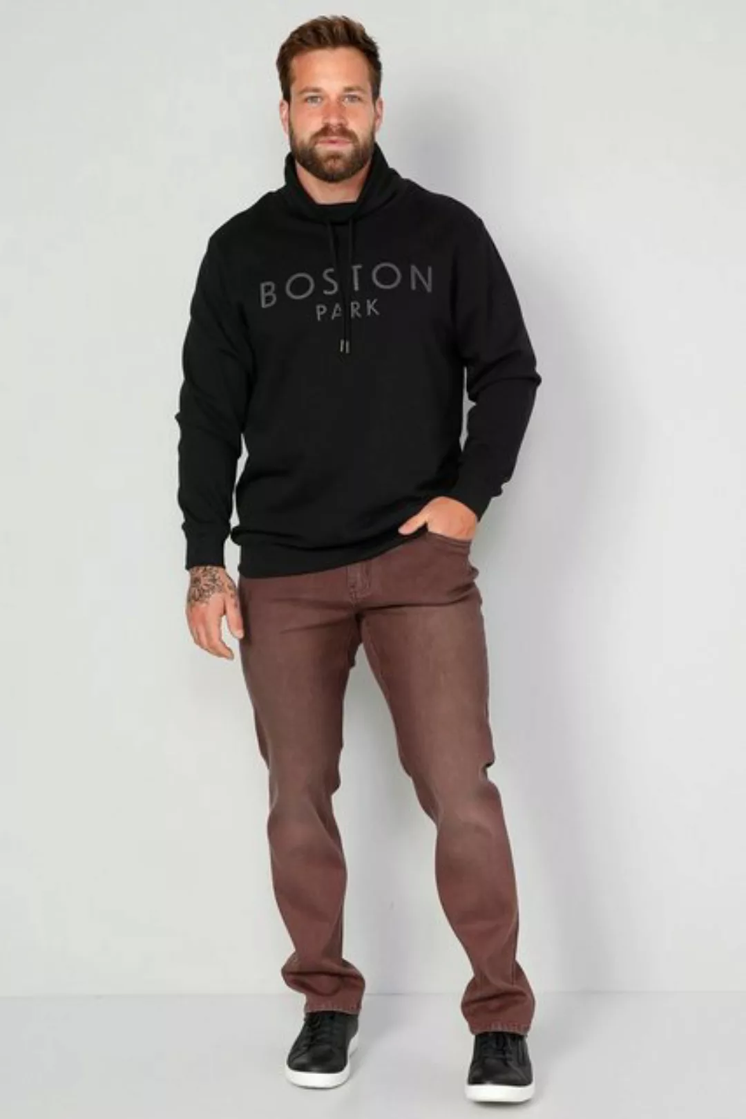 Boston Park Sweatshirt Boston Park Sweatshirt Stehkragen Schriftzug günstig online kaufen