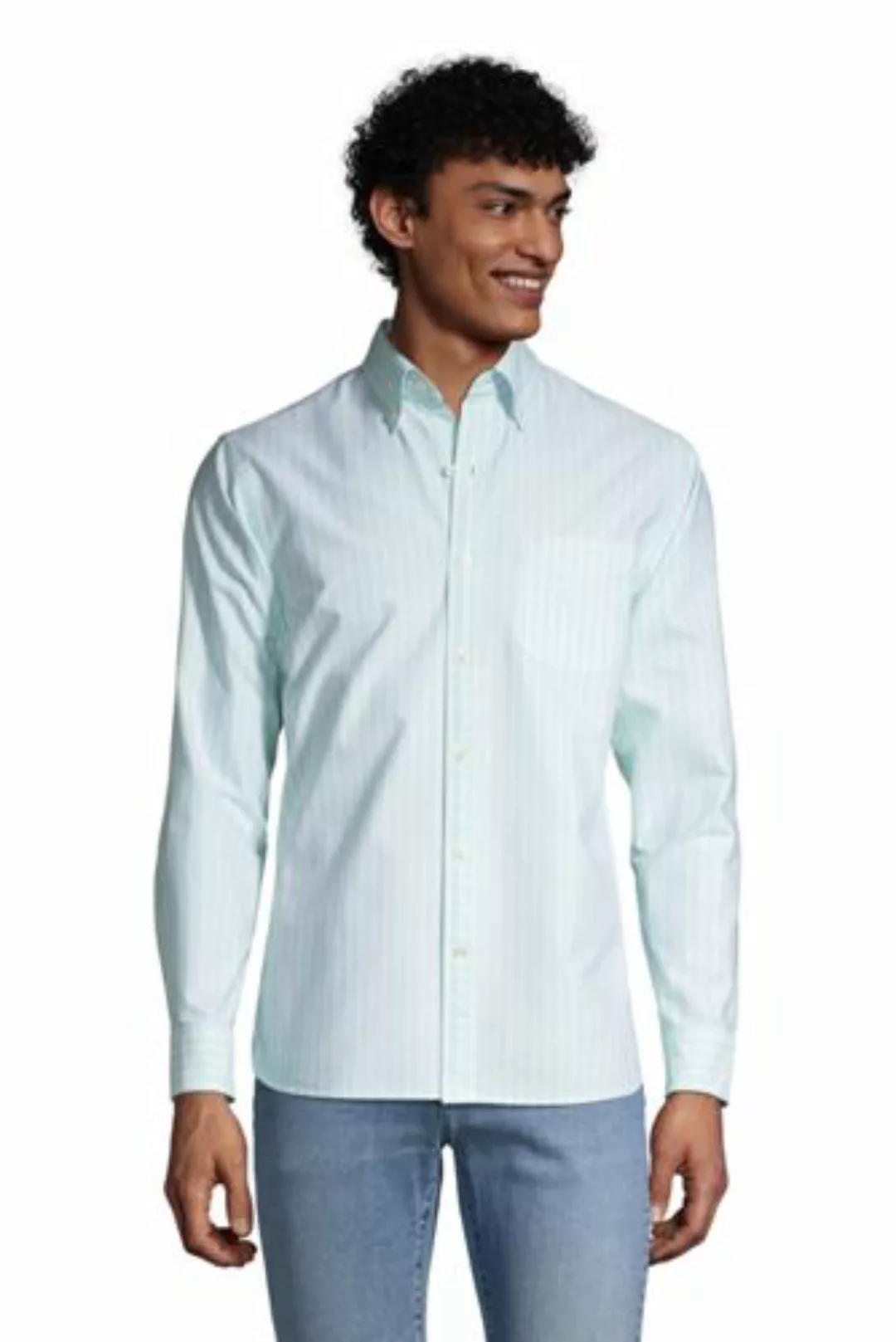 Langarm-Oxfordhemd, Classic Fit, Herren, Größe: XL Normal, Grün, Baumwolle, günstig online kaufen