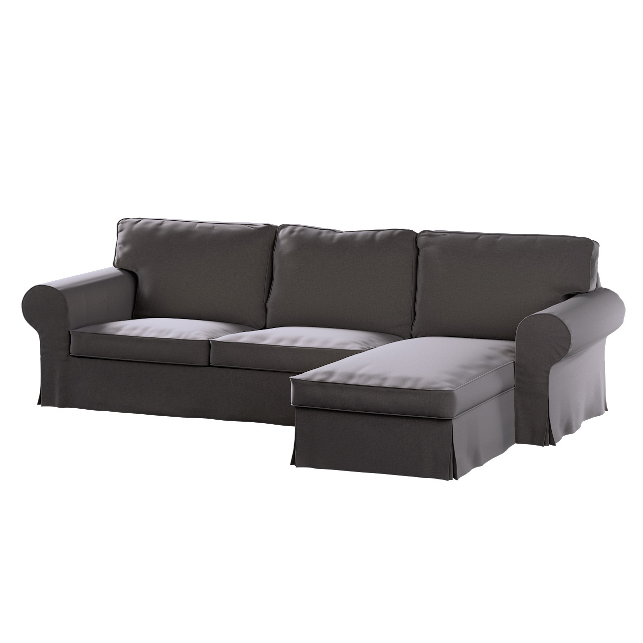 Bezug für Ektorp 2-Sitzer Sofa mit Recamiere, braun, Ektorp 2-Sitzer Sofabe günstig online kaufen
