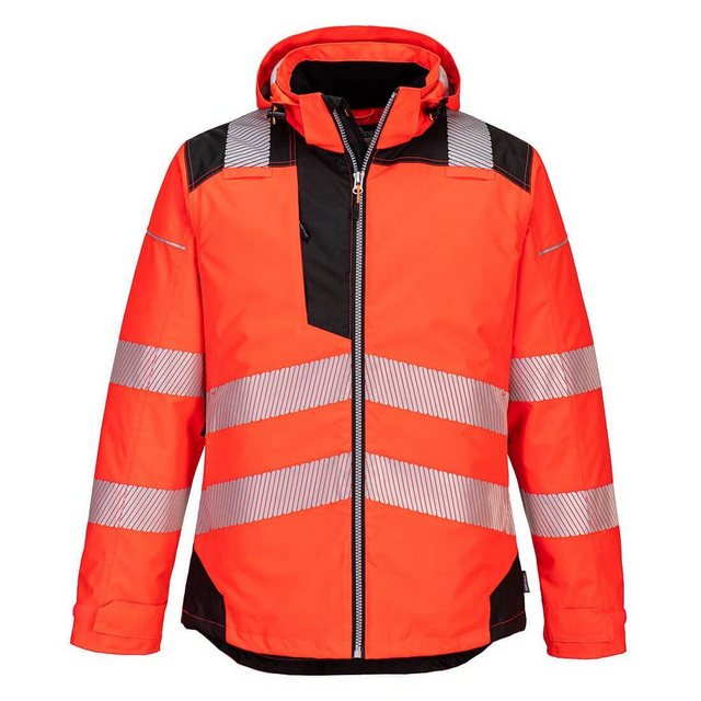 Portwest Arbeitsjacke T400 - PW3 Warnschutz-Regenjacke mit Kapuze günstig online kaufen