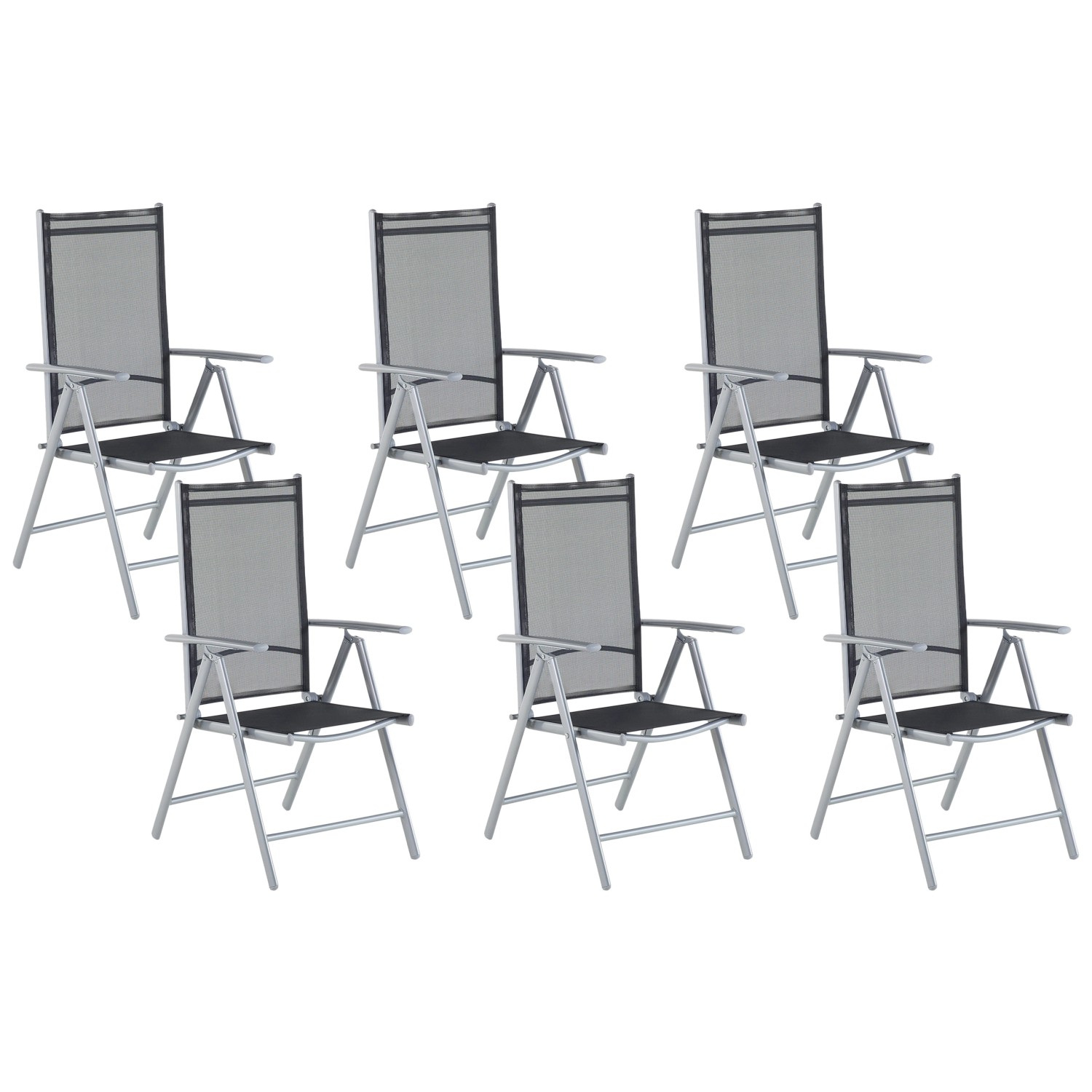 Beliani Gartenstuhl Schwarz Silber 65x54x103 günstig online kaufen