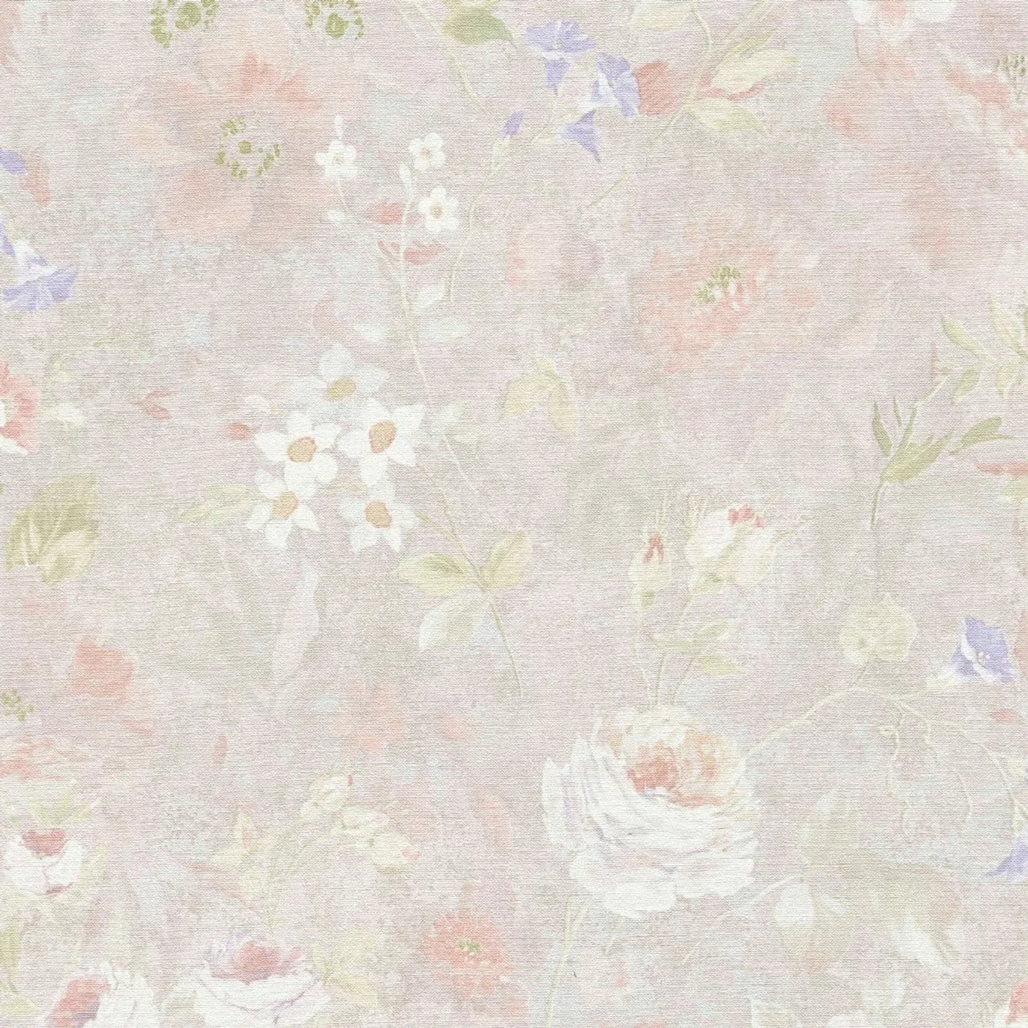 Bricoflor Vintage Tapete mit Blumen Beige Bunt Landhaus Vliestapete Romanti günstig online kaufen