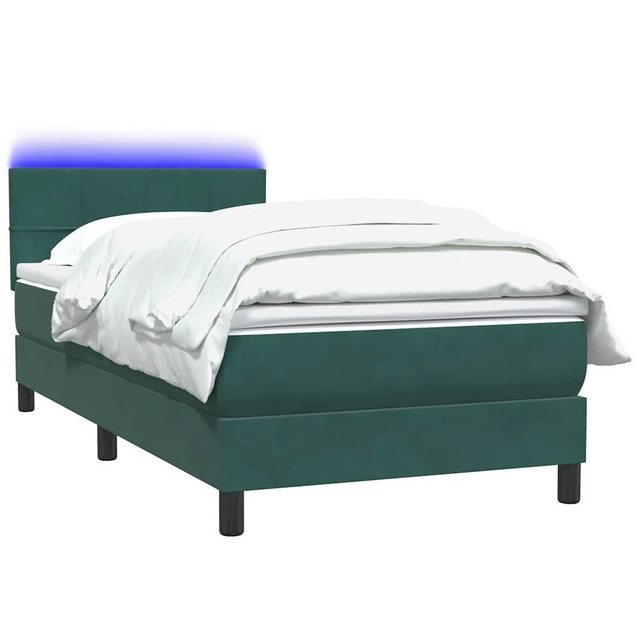 vidaXL Bett Boxspringbett mit Matratze Dunkelgrün 80x220 cm Samt günstig online kaufen