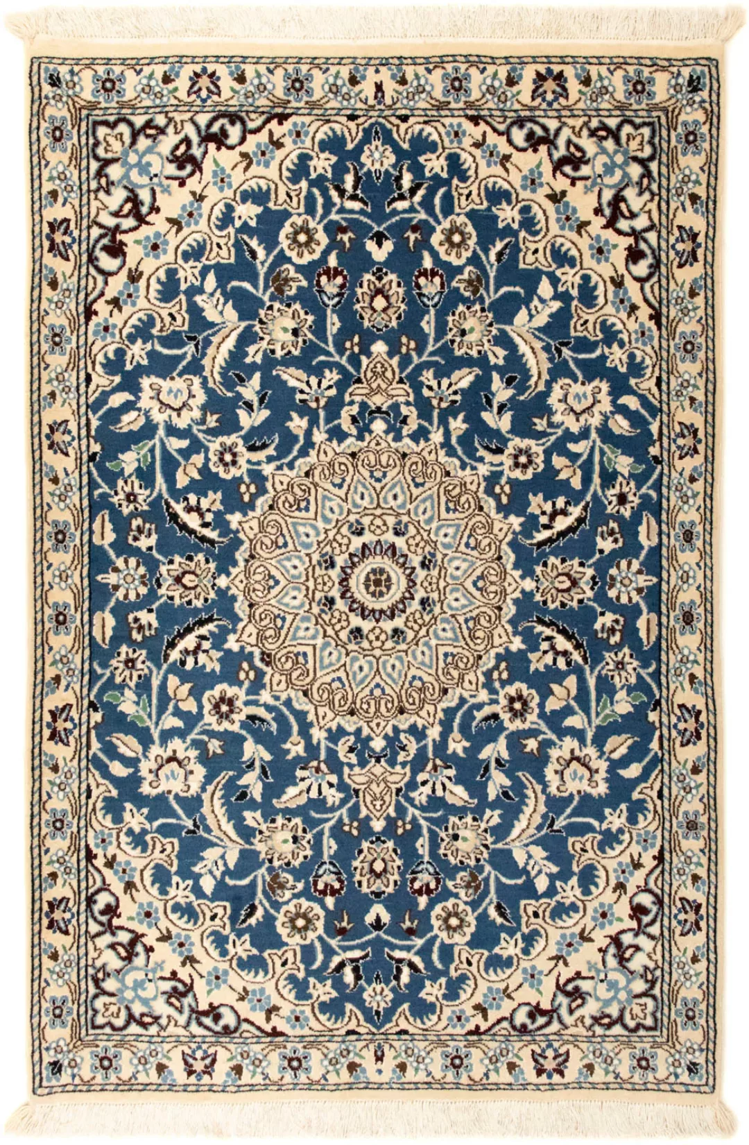 morgenland Wollteppich »Nain 9la Teppich handgeknüpft blau«, rechteckig günstig online kaufen