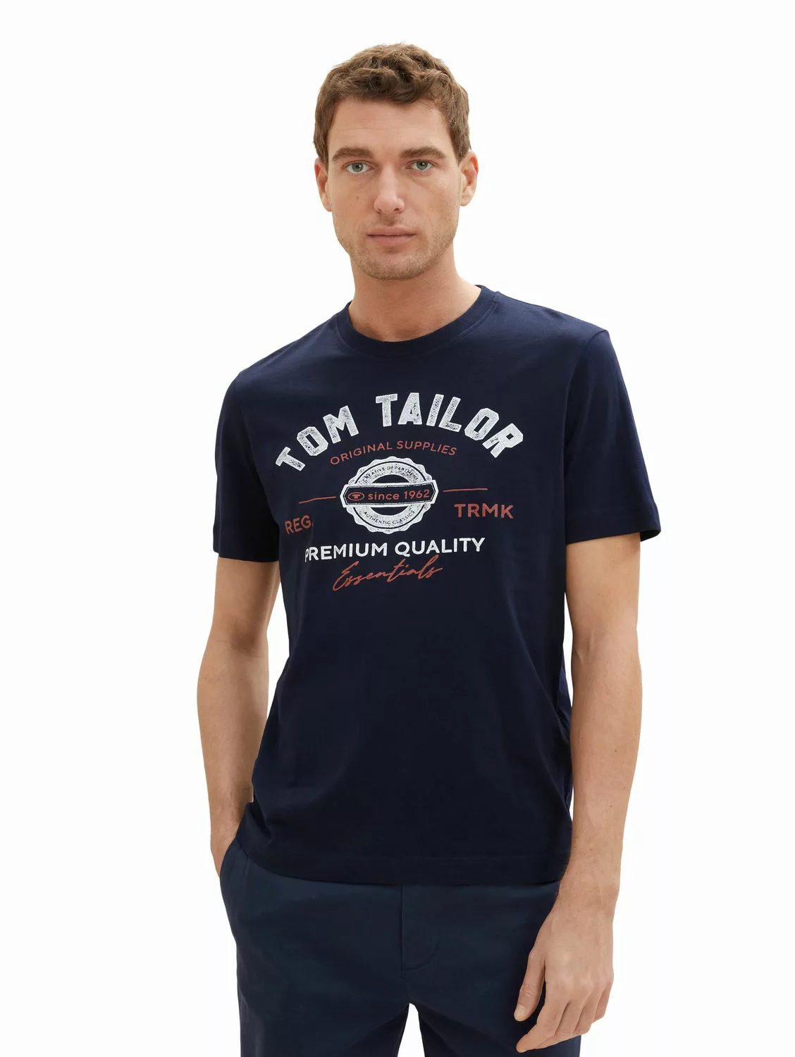 Tom Tailor Herren T-Shirt LOGO - Regular Fit günstig online kaufen