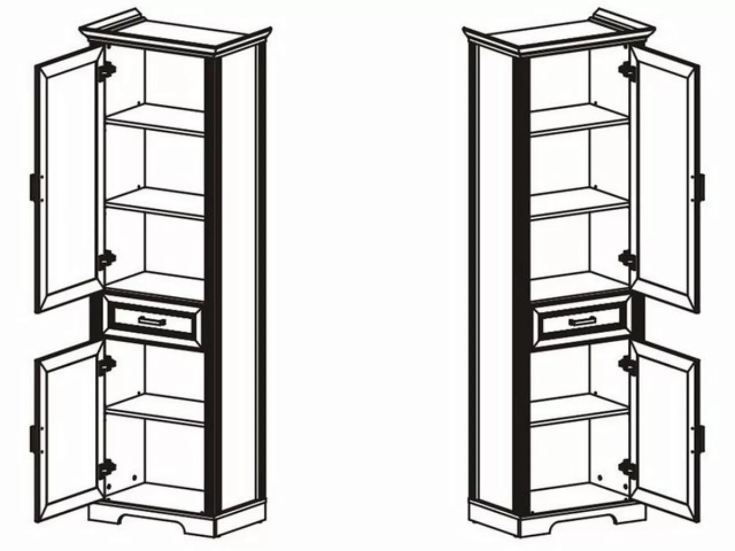 möbelando Vitrine Jasmin mit 1 Glastür 1 Holztür und 1 Schublade inkl. Bele günstig online kaufen