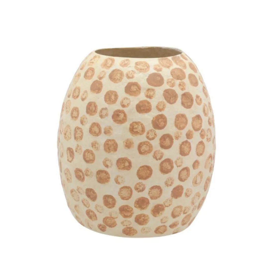 Vase Pappmaché Creme/Nougat groß günstig online kaufen