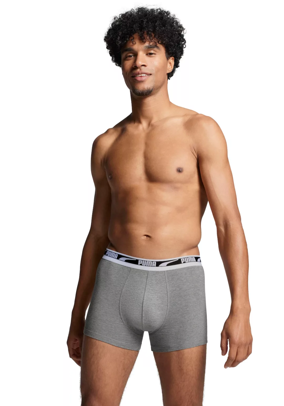 PUMA Boxershorts "MEN MULTI LOGO BOXER 2P", (2er Pack), mit elastischem Web günstig online kaufen