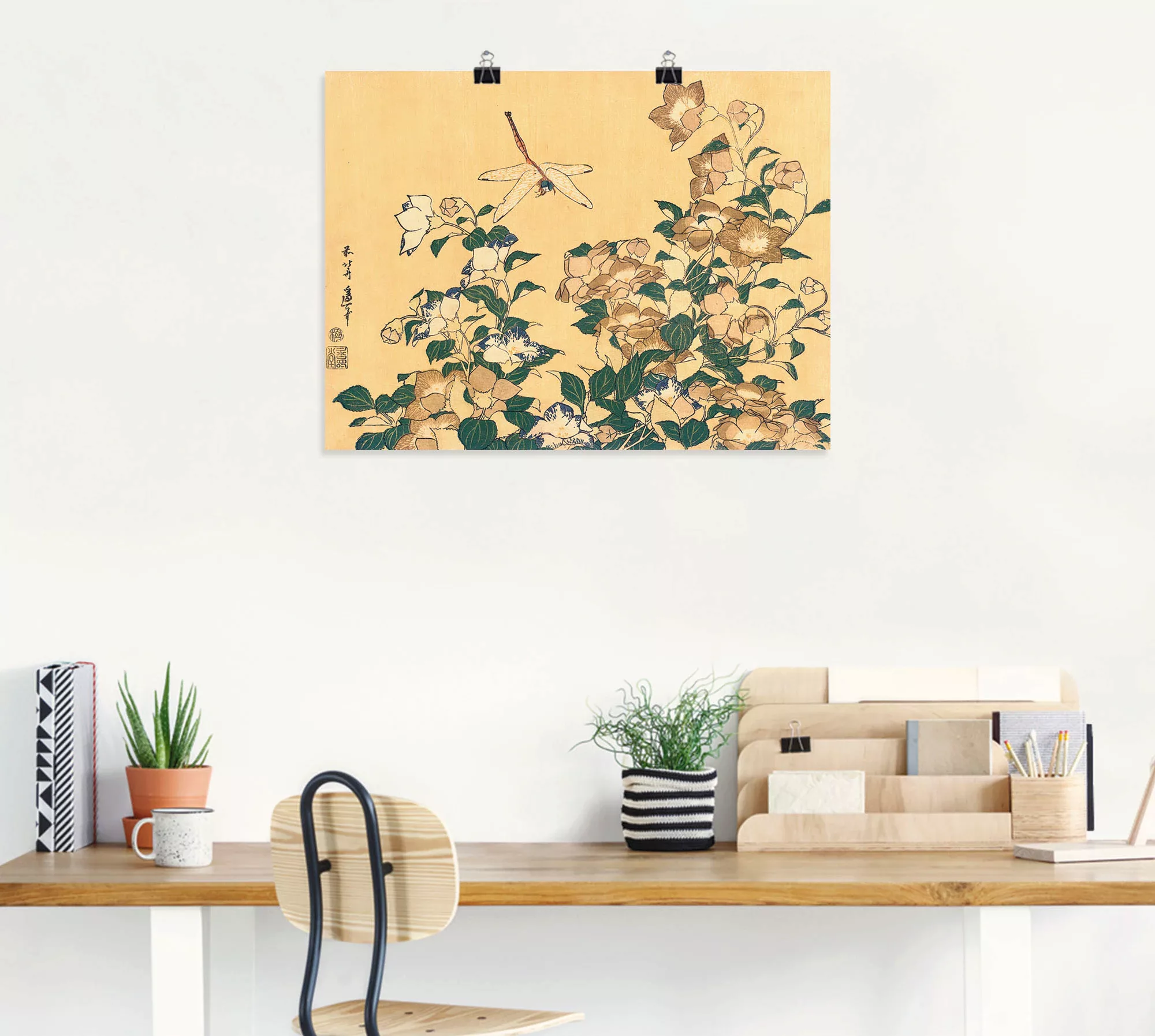 Artland Wandbild "Chinesische Glockenblume und Libelle", Blumen, (1 St.) günstig online kaufen