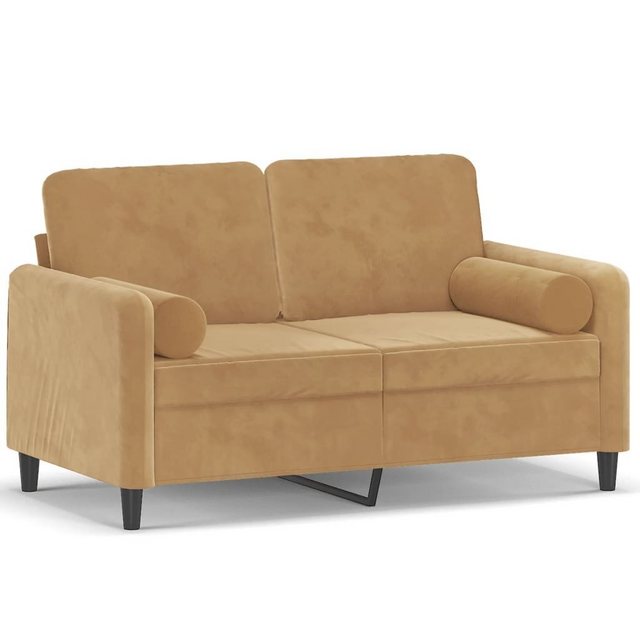 vidaXL Sofa 2-Sitzer-Sofa mit Zierkissen Braun 120 cm Samt günstig online kaufen