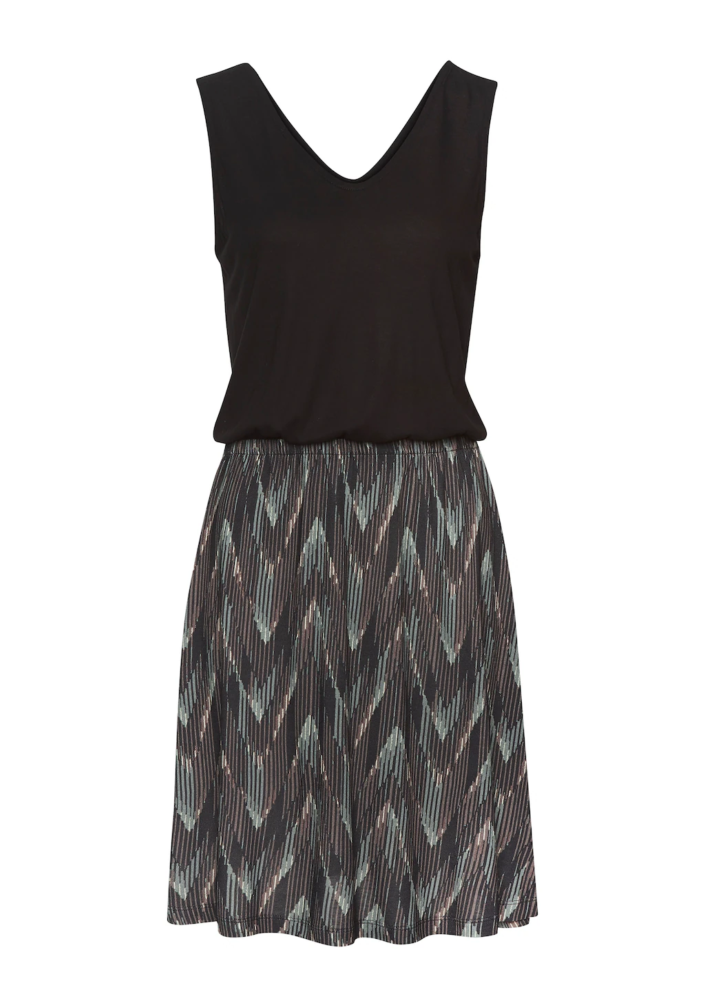 Vivance Jerseykleid mit bedrucktem Rockteil, kurzes Sommerkleid mit Gummizu günstig online kaufen
