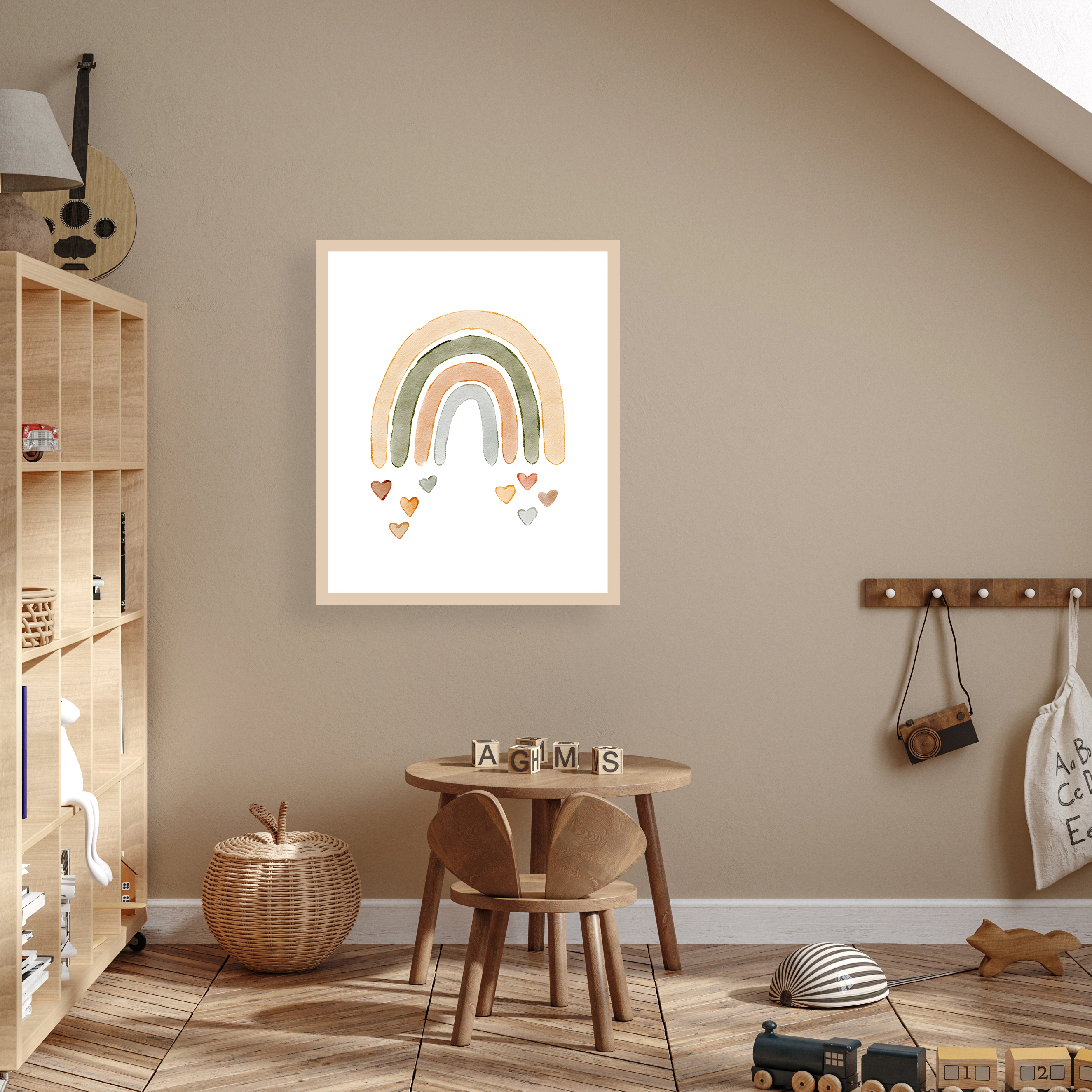 Lüttenhütt Bild mit Rahmen "oder Poster, Bunter Regenbogen mit Herzen", Fan günstig online kaufen