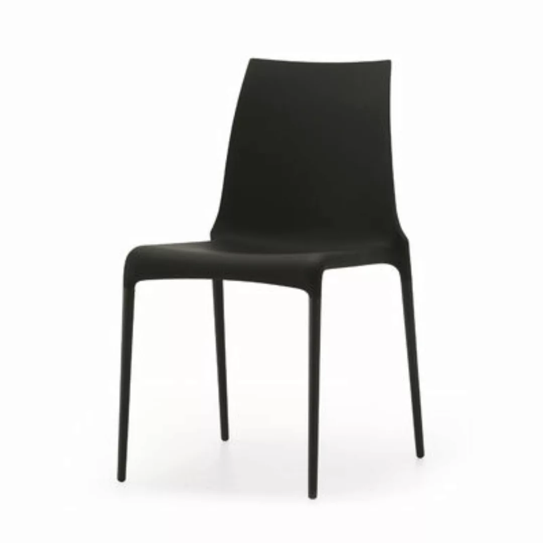 Stapelbarer Stuhl Petra plastikmaterial schwarz / Polyurethan - Cinna - Sch günstig online kaufen