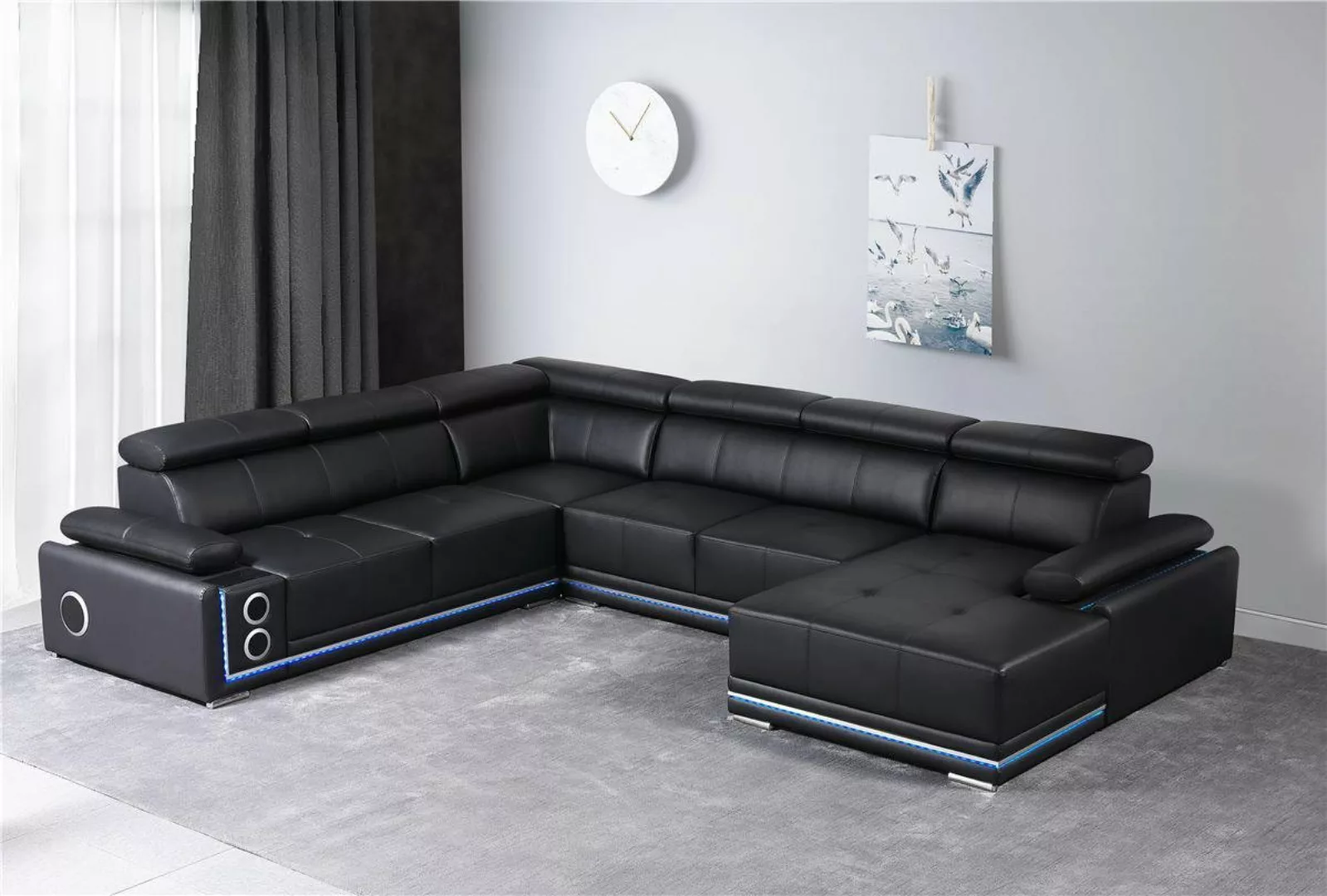 JVmoebel Ecksofa, Moderne Ecksofa Wohnlandschaft Couch Eck Led Linie Beleuc günstig online kaufen