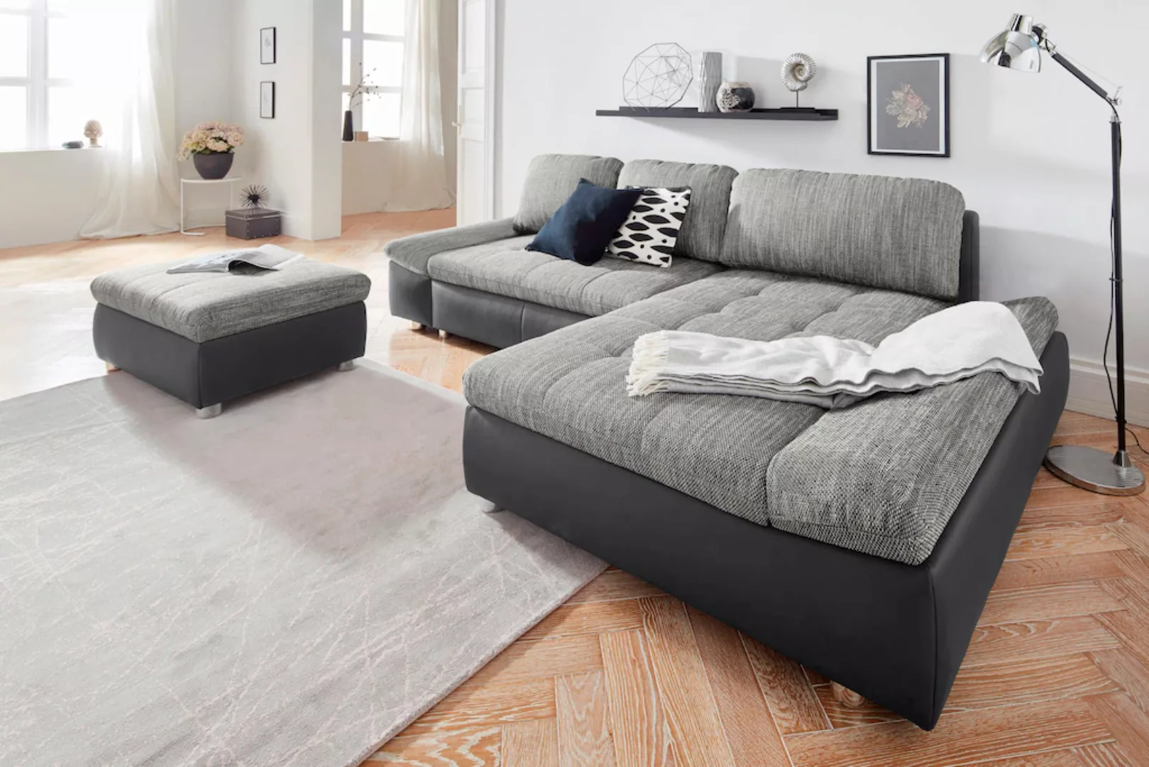 sit&more Ecksofa Bergamo L-Form, wahlweise mit Bettfunktion, Bettkasten und günstig online kaufen