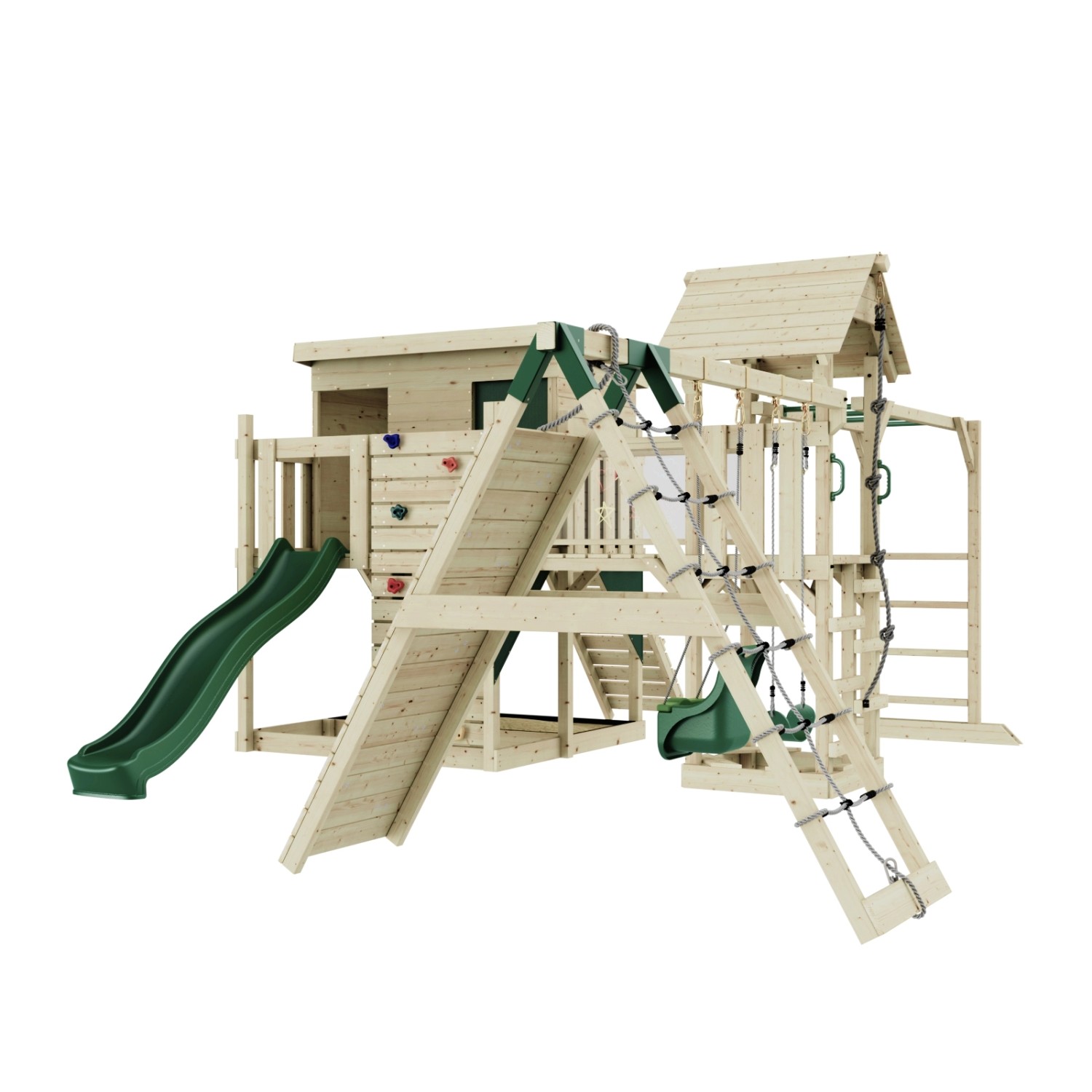 OutdoorToys Spielturm Malin mit Babyschaukel Dunkelgrün günstig online kaufen