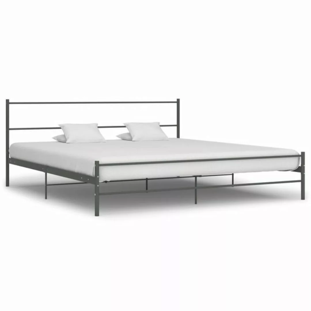 Bettgestell Grau Metall 200×200 Cm günstig online kaufen