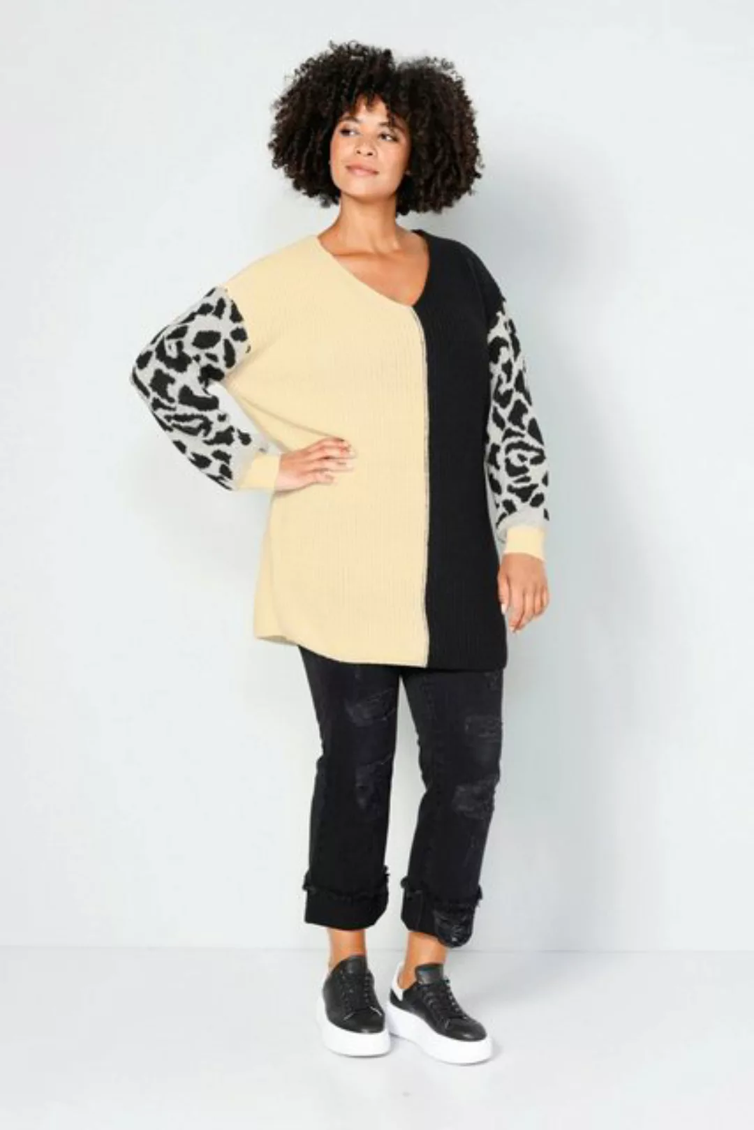 Angel of Style Strickpullover Long-Pullover oversized Rippstrick Leo-Ärmel günstig online kaufen