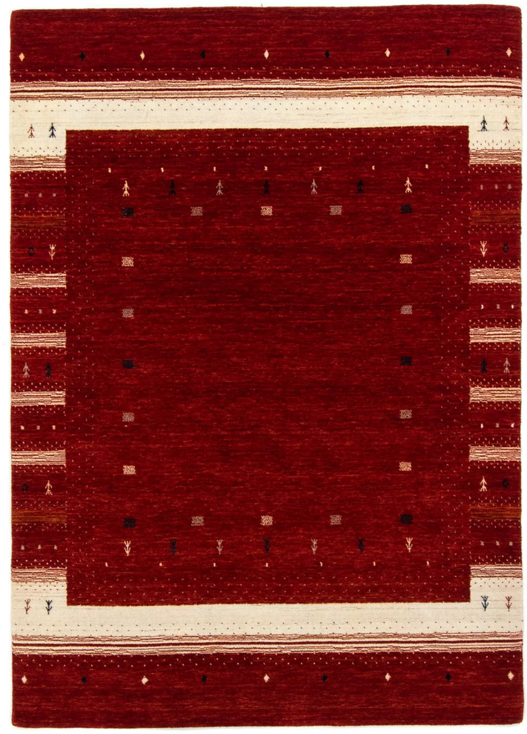 morgenland Wollteppich »Loribaft Bordüre Rosso 204 x 142 cm«, rechteckig, S günstig online kaufen