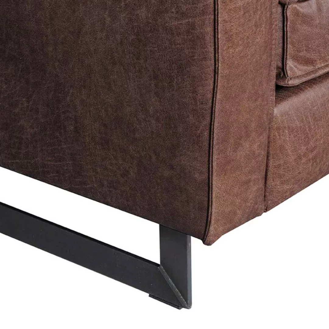 Wohnzimmer Sessel in Braun Microfaser Armlehnen und Metall Bügelgestell günstig online kaufen