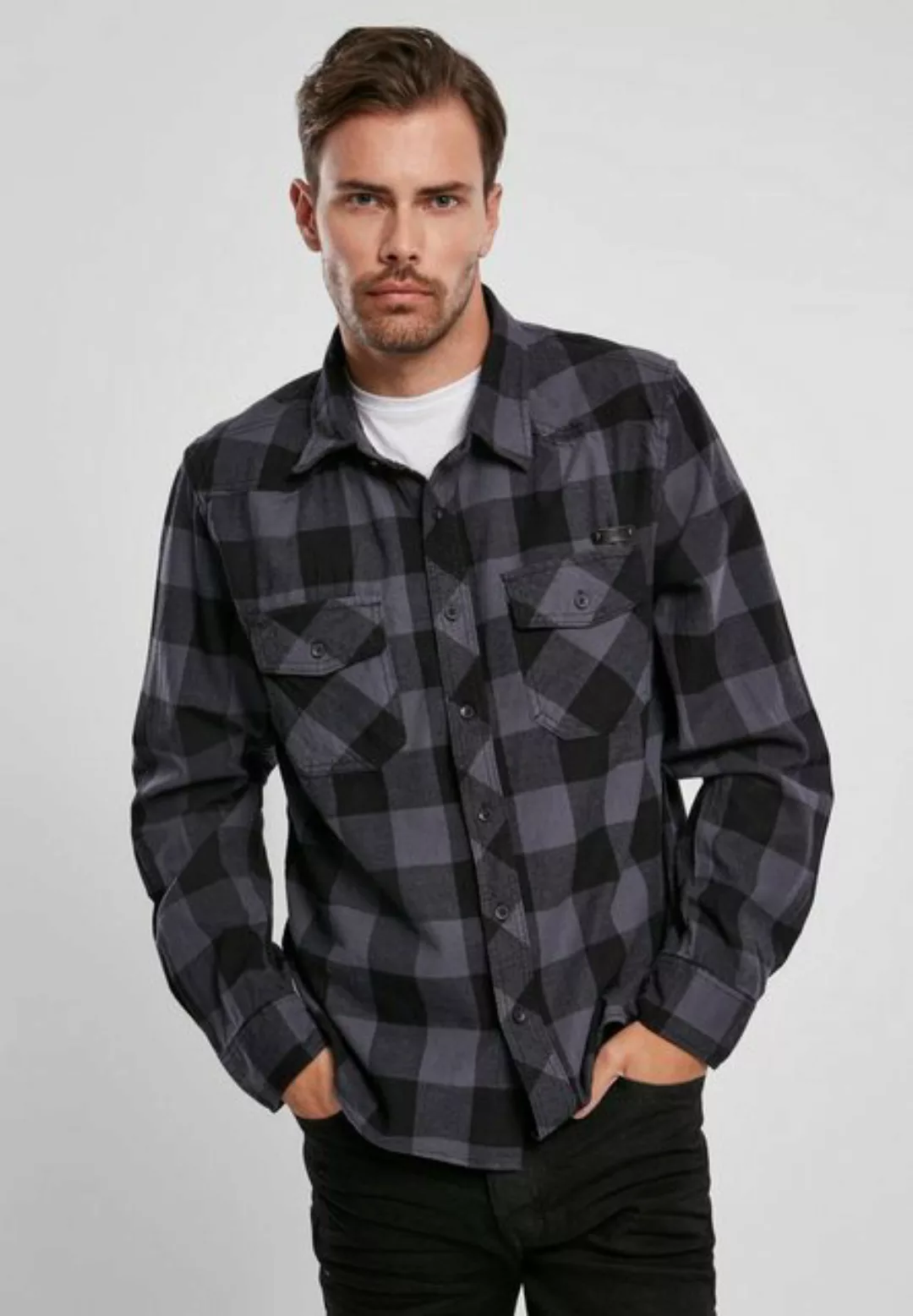 Brandit Langarmhemd "Brandit Herren Checked Shirt", (1 tlg.) günstig online kaufen